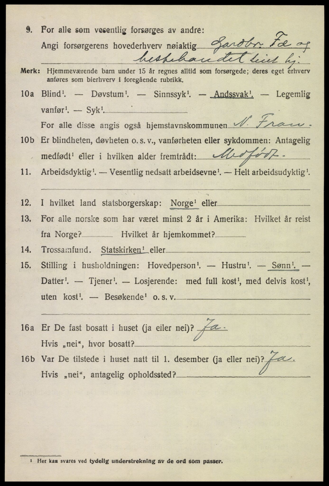 SAH, 1920 census for Nord-Fron, 1920, p. 5981