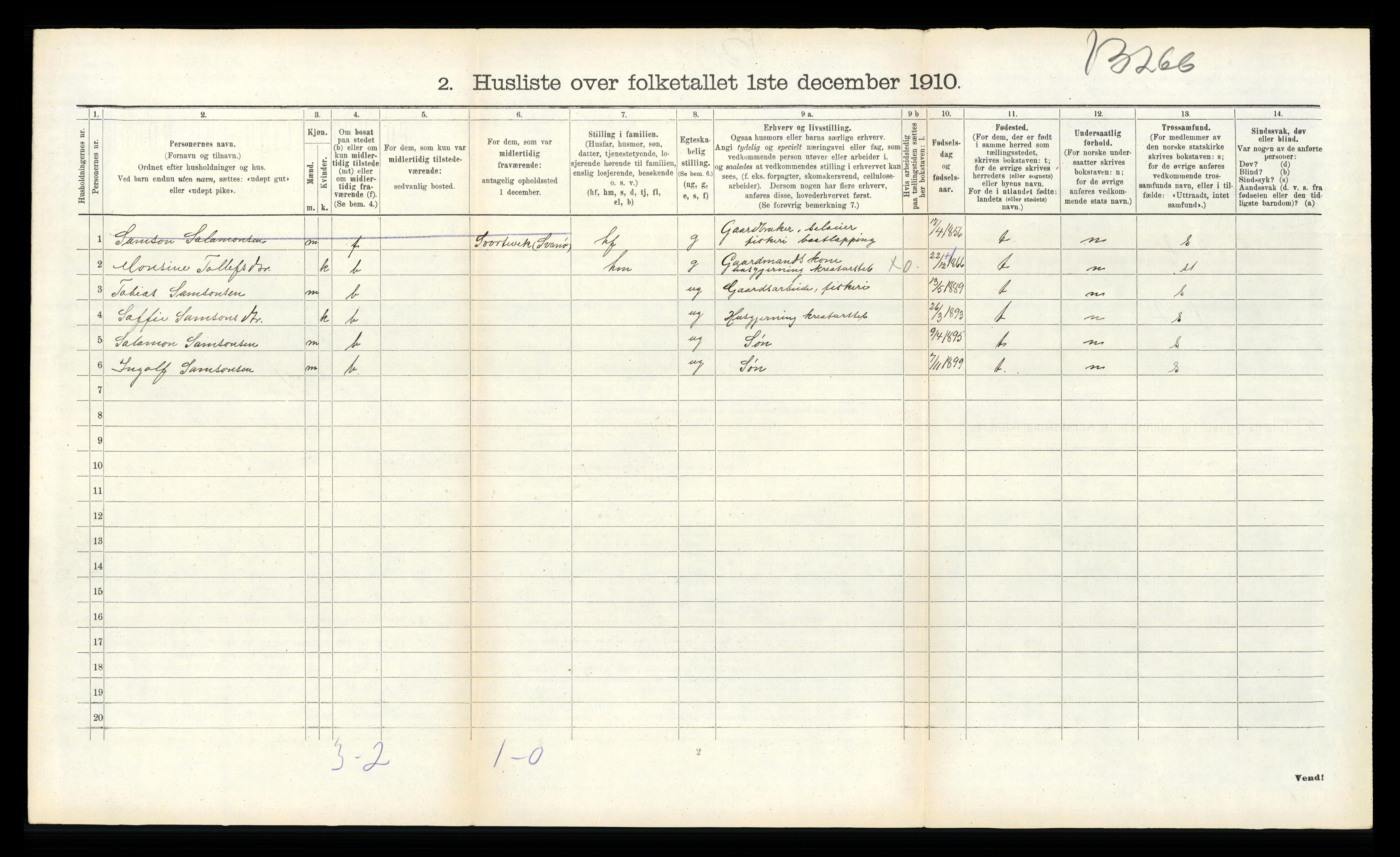 RA, 1910 census for Kinn, 1910, p. 1669