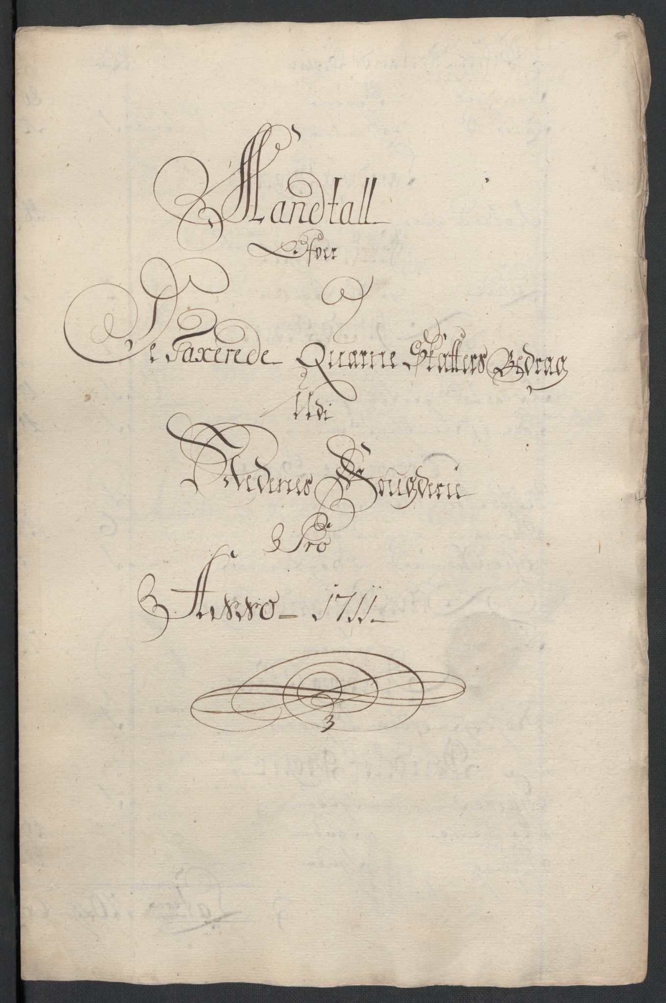 Rentekammeret inntil 1814, Reviderte regnskaper, Fogderegnskap, AV/RA-EA-4092/R39/L2319: Fogderegnskap Nedenes, 1710-1711, p. 208