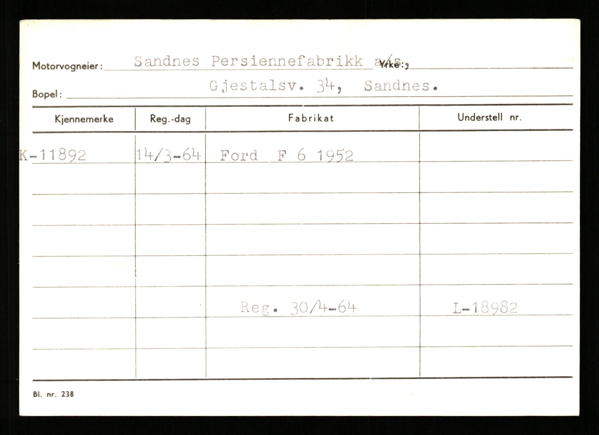 Stavanger trafikkstasjon, AV/SAST-A-101942/0/G/L0003: Registreringsnummer: 10466 - 15496, 1930-1971, p. 1393