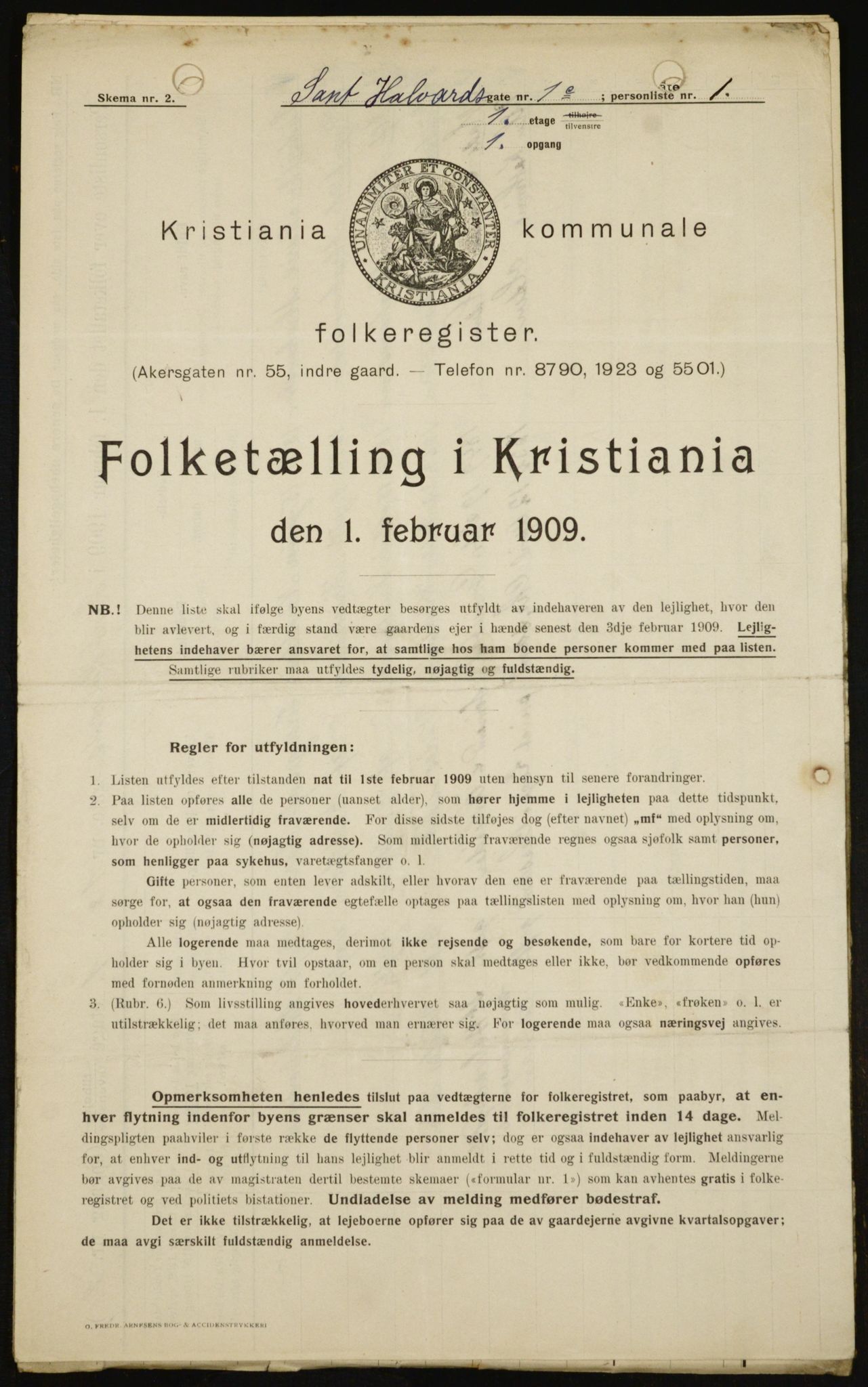 OBA, Municipal Census 1909 for Kristiania, 1909, p. 79503