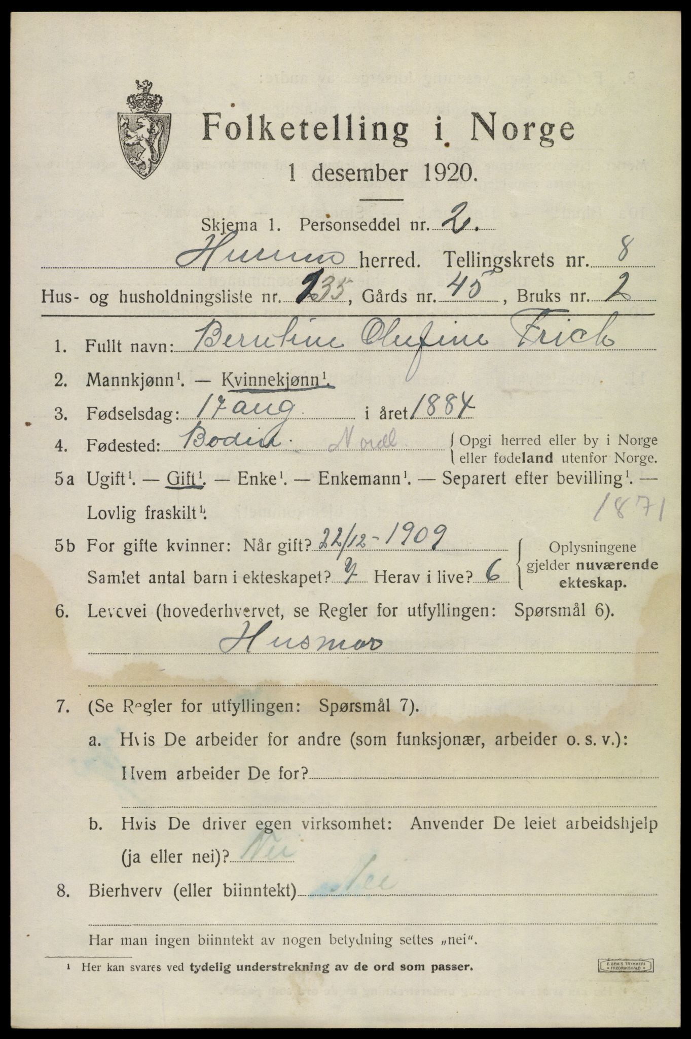 SAKO, 1920 census for Hurum, 1920, p. 11862