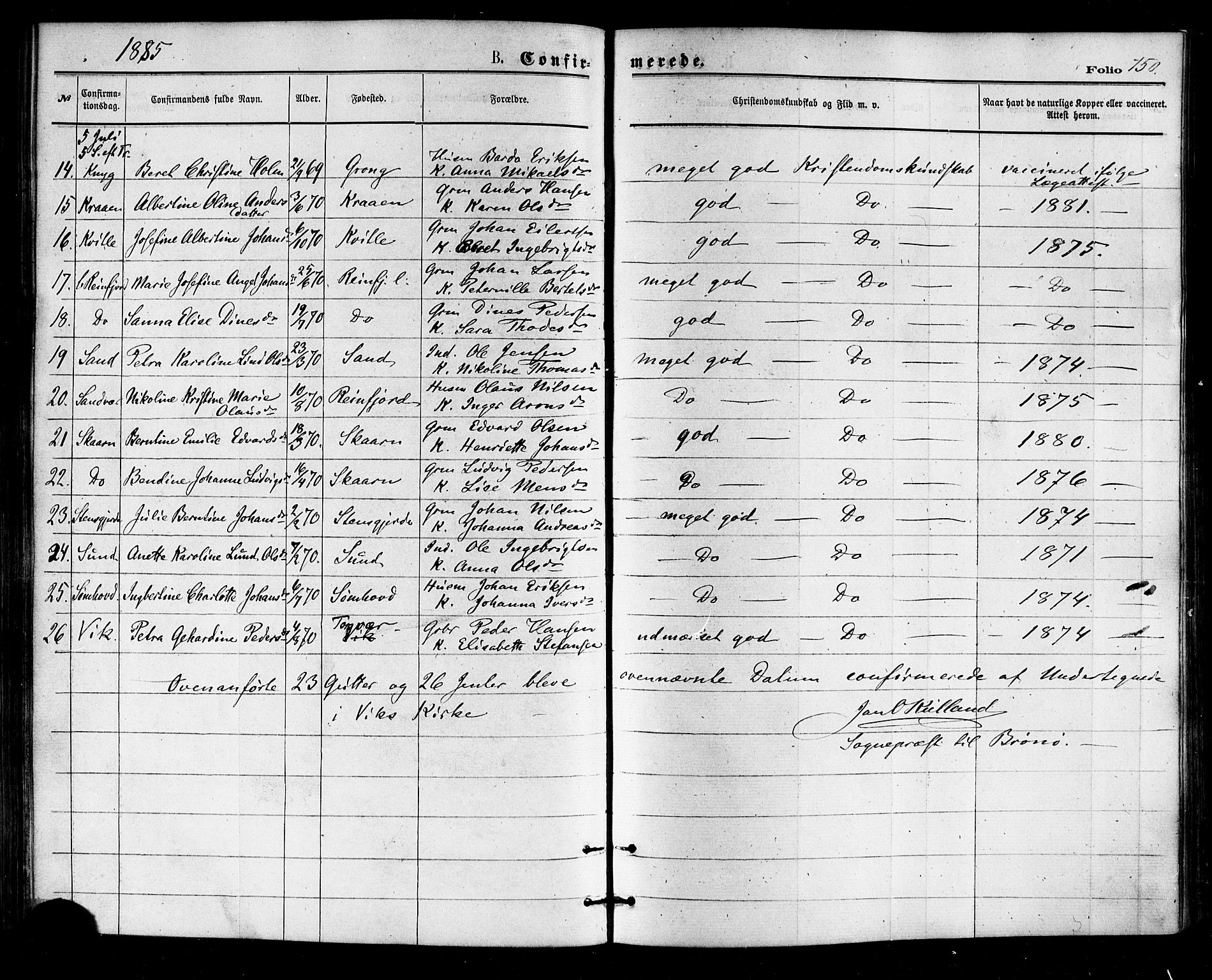 Ministerialprotokoller, klokkerbøker og fødselsregistre - Nordland, AV/SAT-A-1459/812/L0177: Parish register (official) no. 812A06, 1875-1885, p. 150