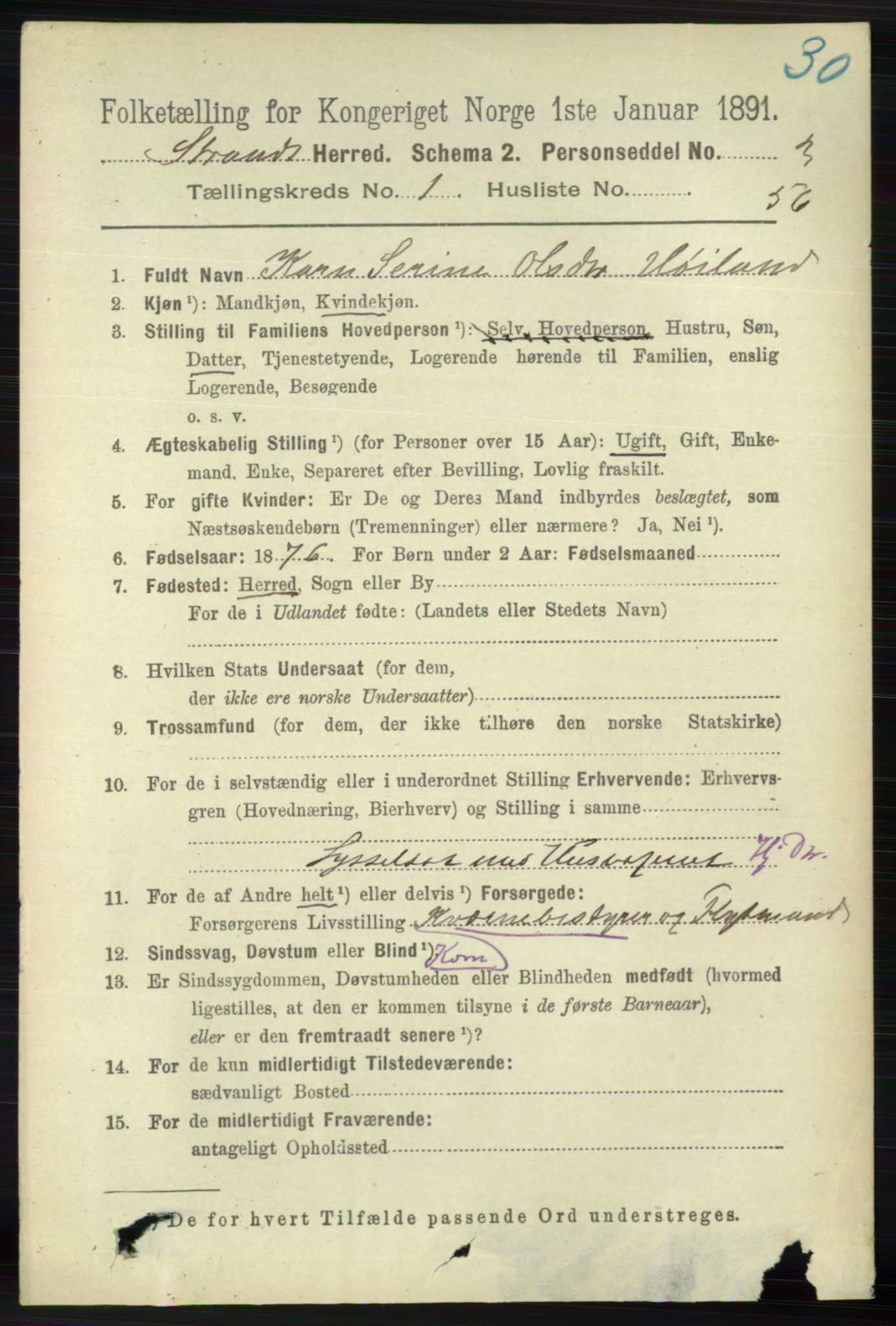 RA, 1891 census for 1130 Strand, 1891, p. 407