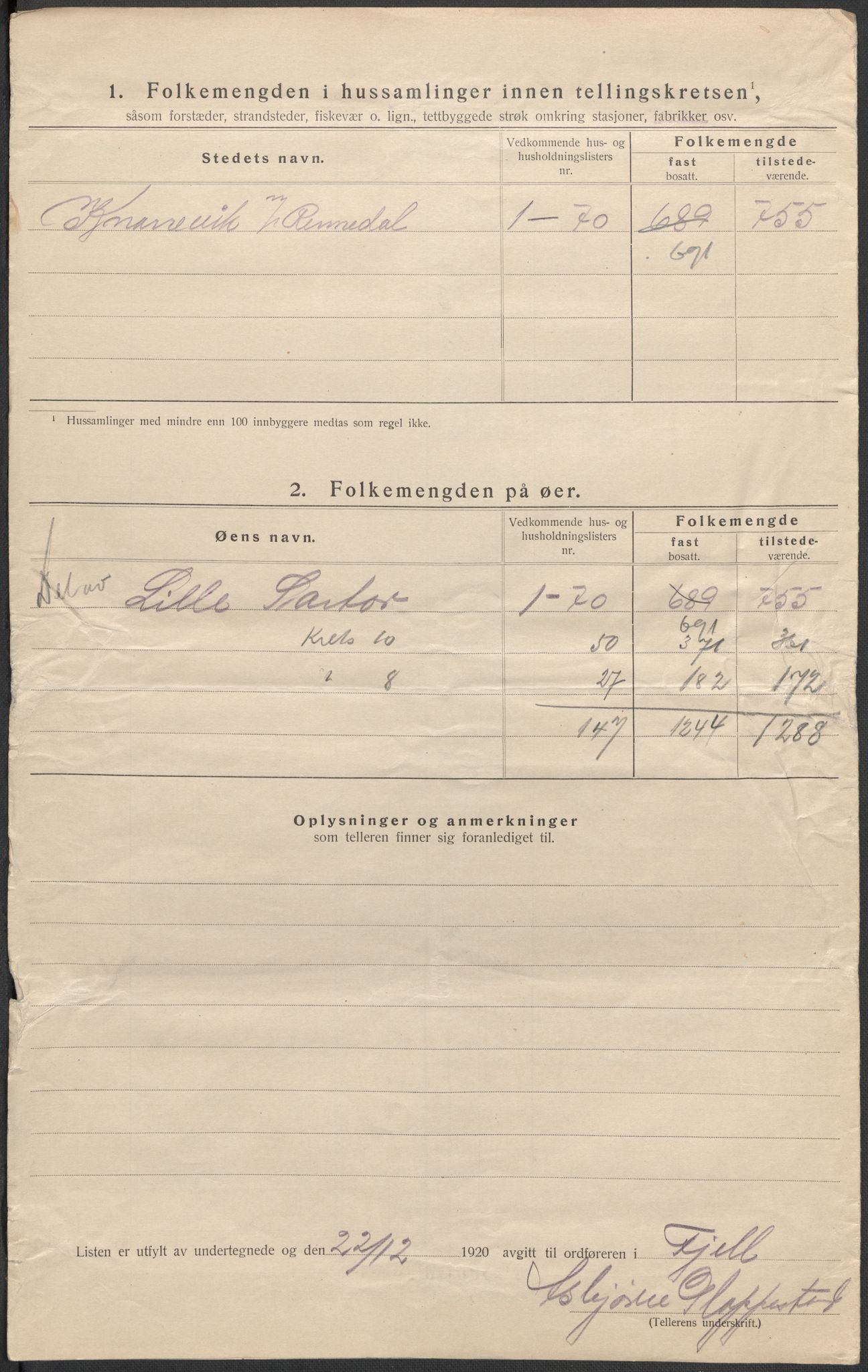 SAB, 1920 census for Fjell, 1920, p. 30