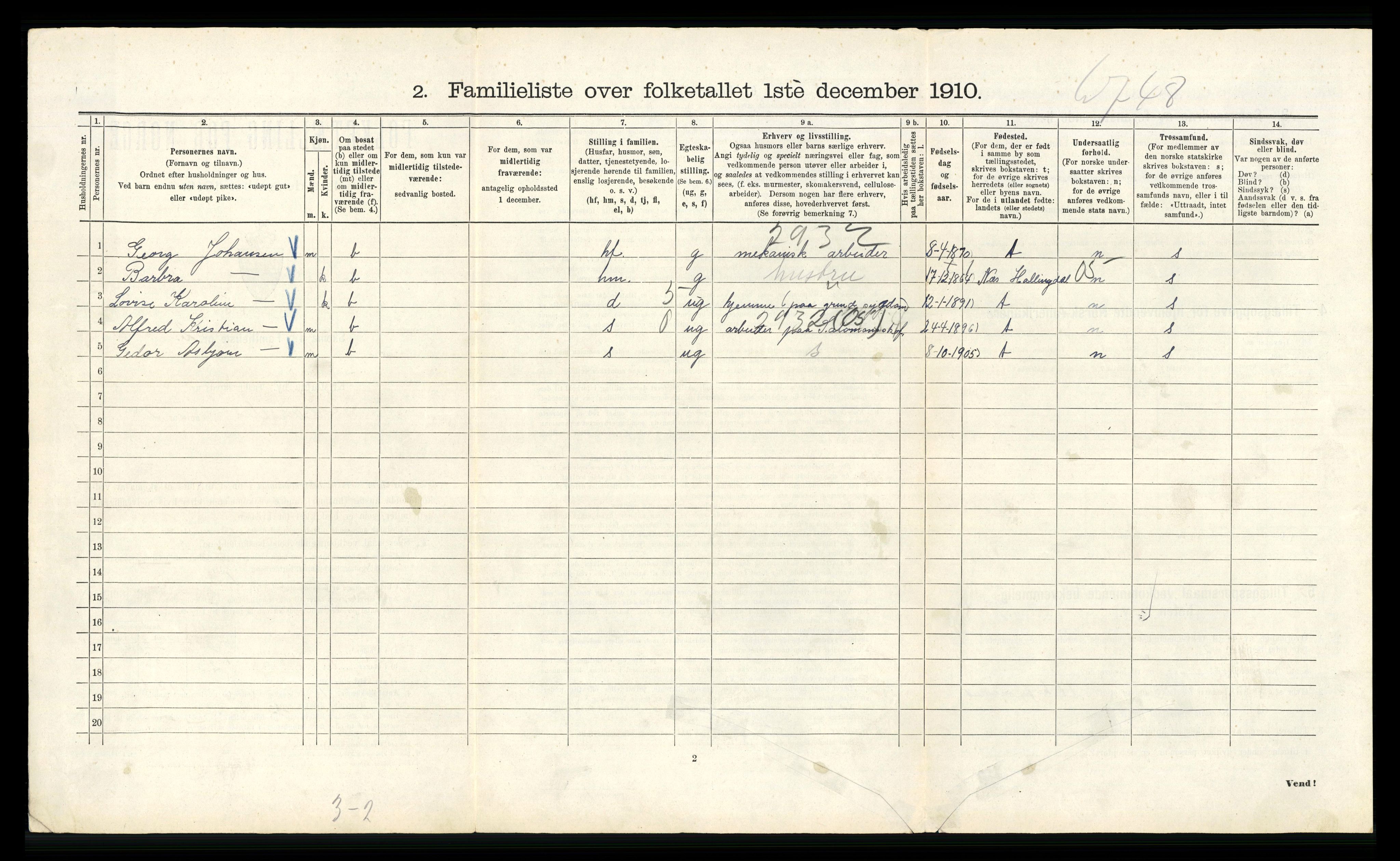 RA, 1910 census for Kristiania, 1910, p. 63178