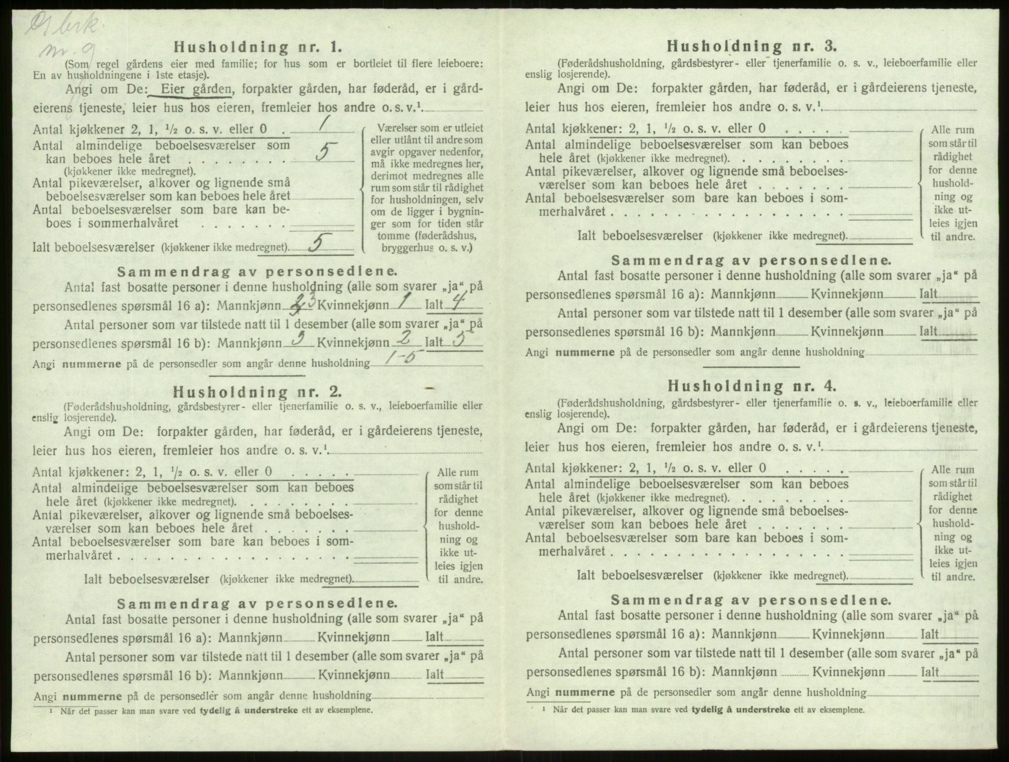 SAB, 1920 census for Lærdal, 1920, p. 513