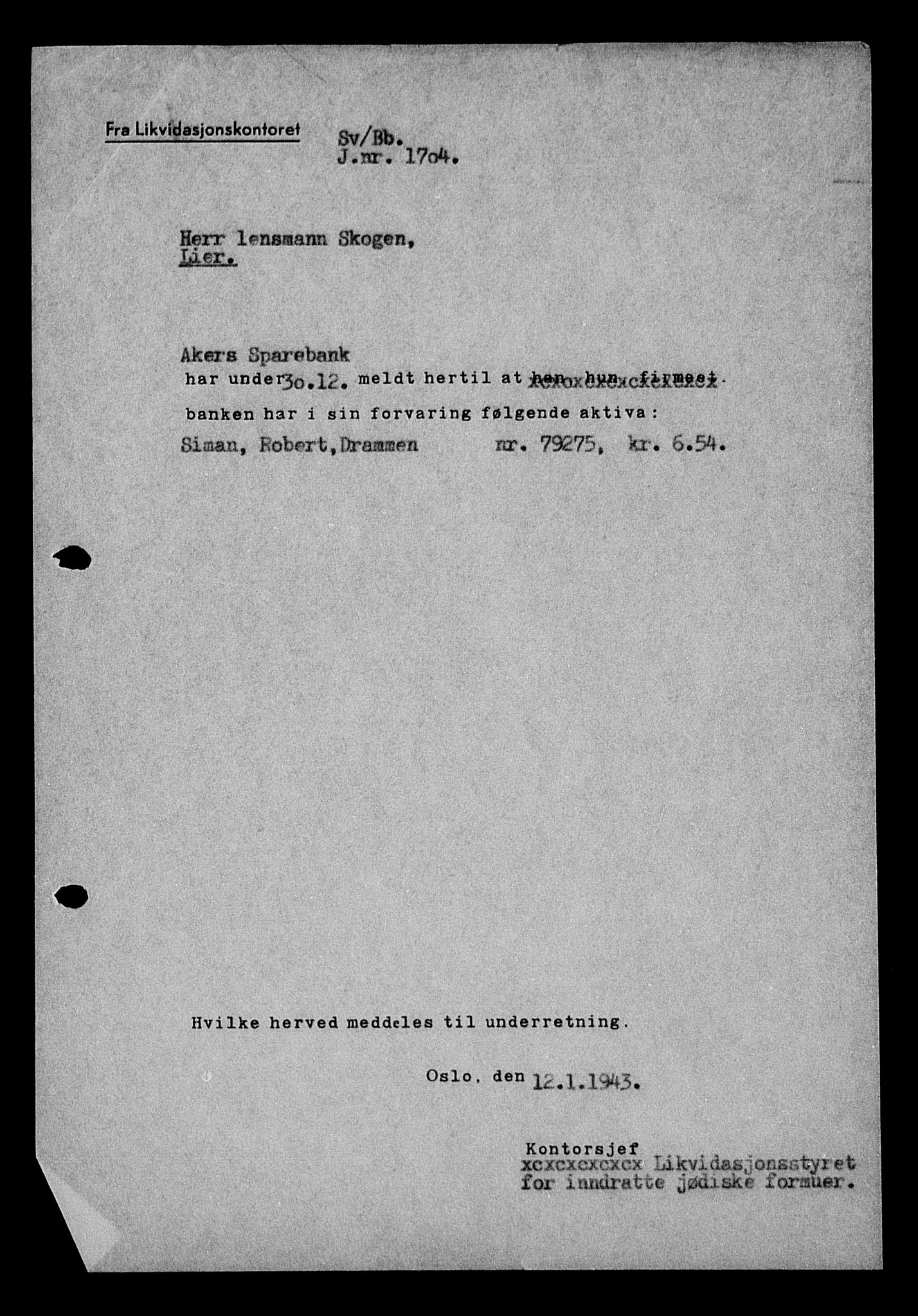 Justisdepartementet, Tilbakeføringskontoret for inndratte formuer, RA/S-1564/H/Hc/Hcd/L1007: --, 1945-1947, p. 150