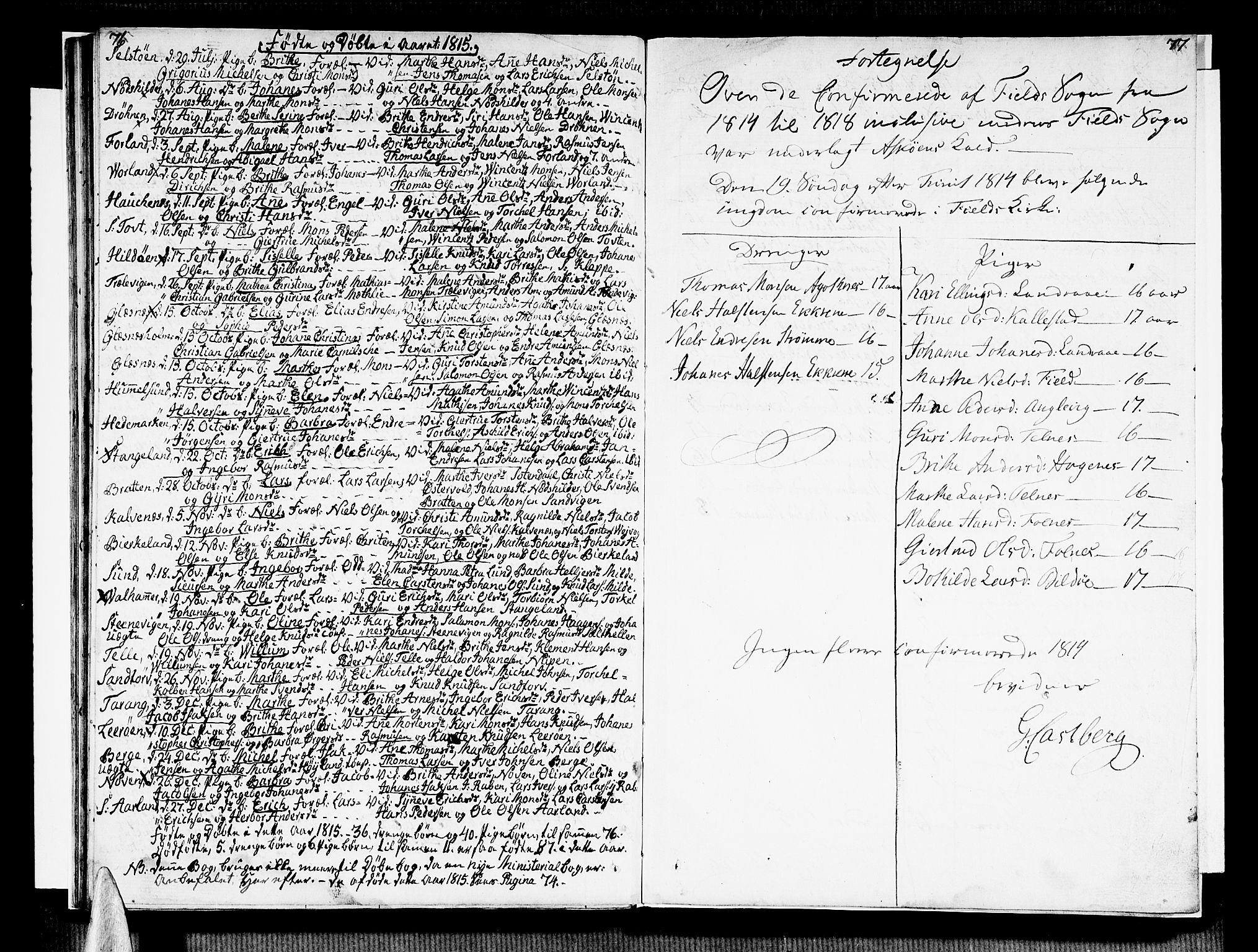 Sund sokneprestembete, SAB/A-99930: Parish register (official) no. A 10, 1804-1818, p. 76-77