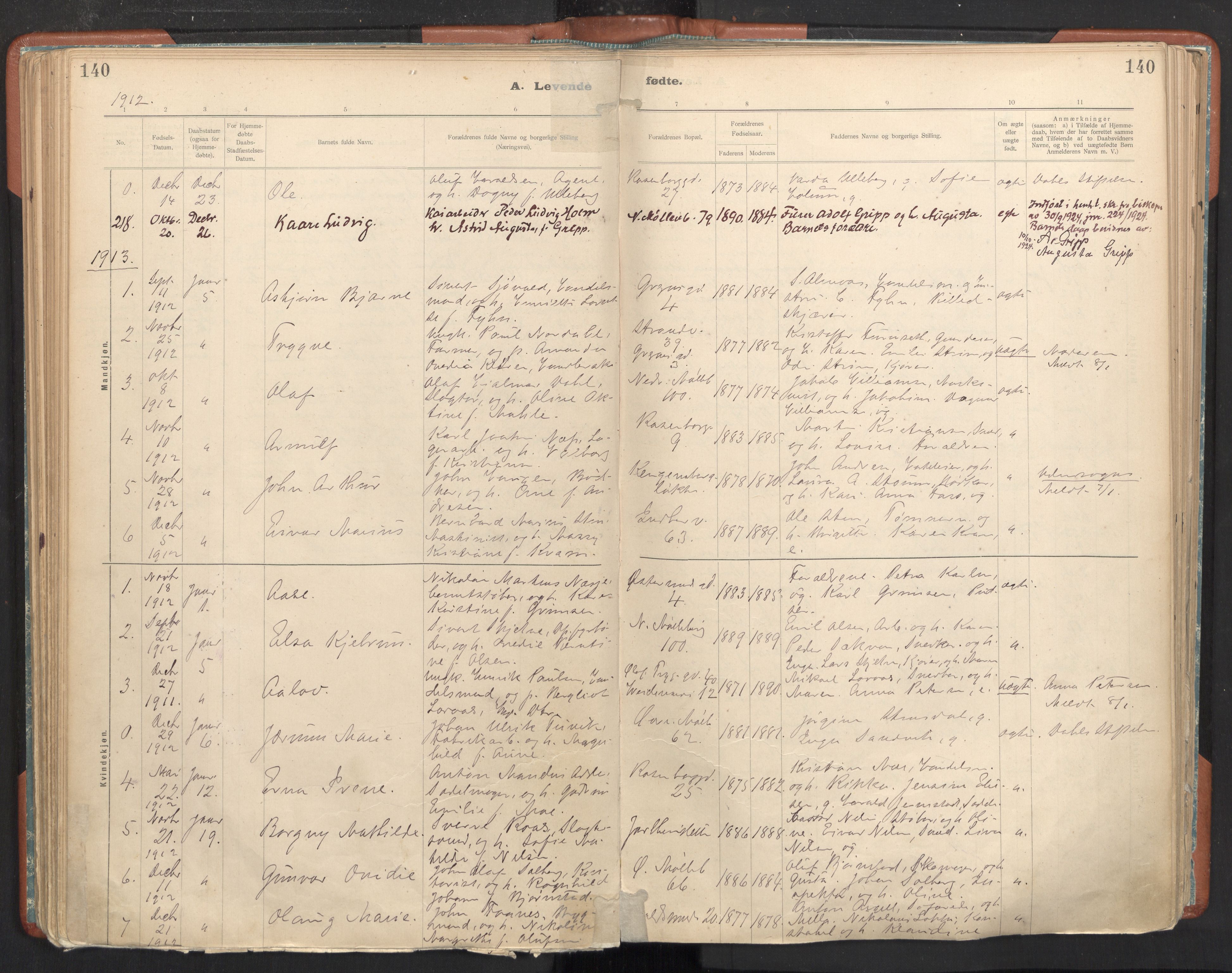 Ministerialprotokoller, klokkerbøker og fødselsregistre - Sør-Trøndelag, SAT/A-1456/605/L0243: Parish register (official) no. 605A05, 1908-1923, p. 140