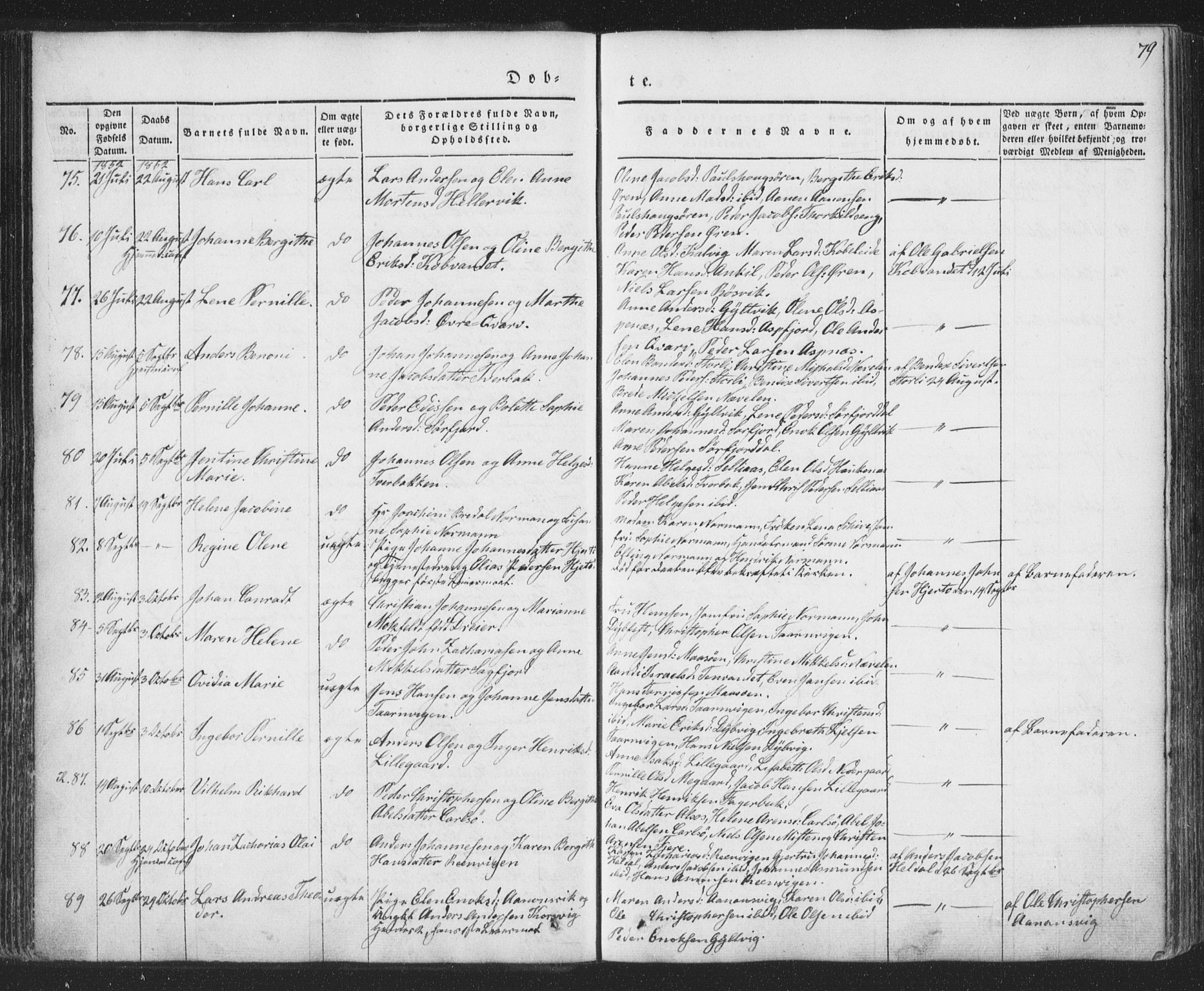 Ministerialprotokoller, klokkerbøker og fødselsregistre - Nordland, SAT/A-1459/853/L0769: Parish register (official) no. 853A08, 1836-1856, p. 79