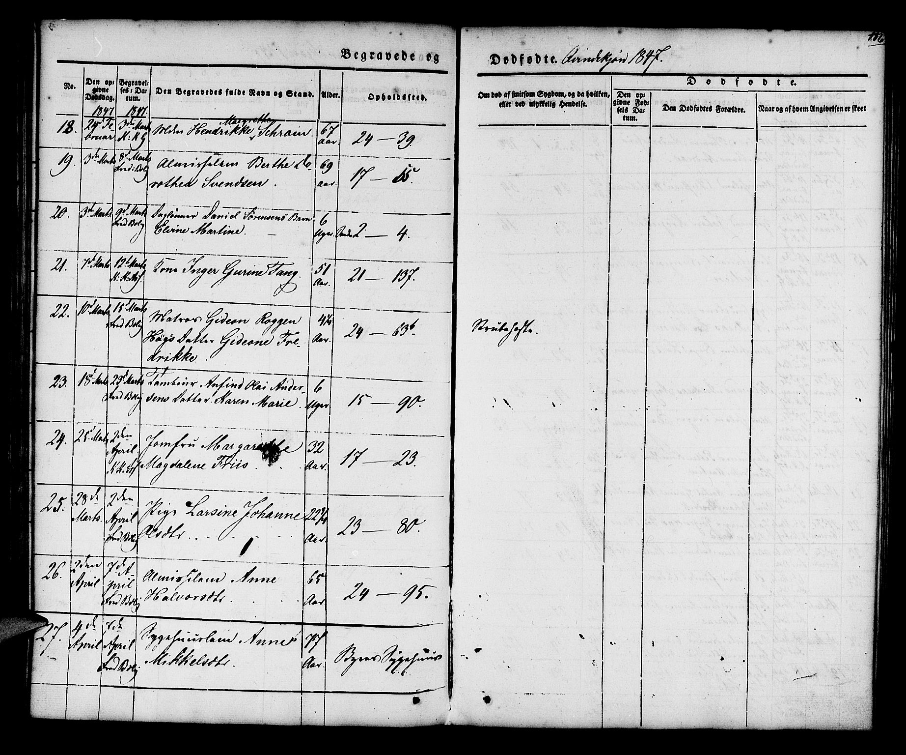 Korskirken sokneprestembete, AV/SAB-A-76101/H/Hab: Parish register (copy) no. E 1, 1837-1851, p. 156