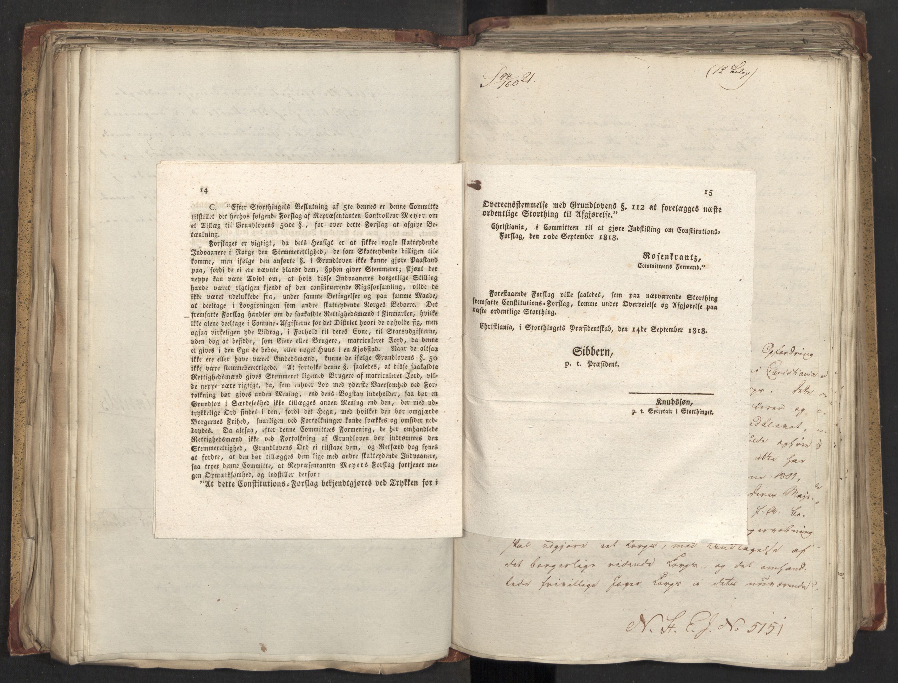 Statsrådsavdelingen i Stockholm, AV/RA-S-1003/D/Da/L0026: Regjeringsinnstillinger nr. 5069-5274, 1821, p. 168