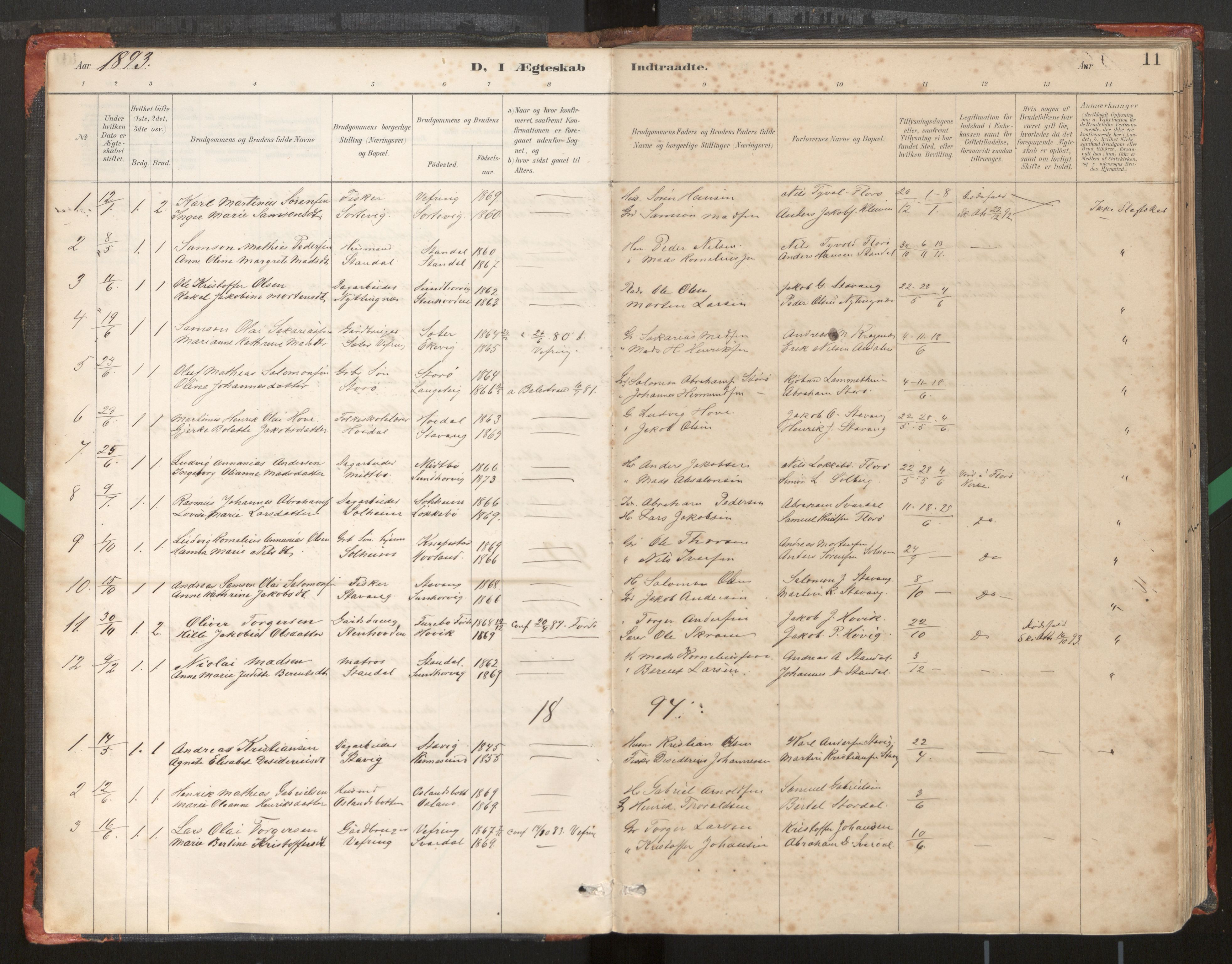 Kinn sokneprestembete, SAB/A-80801/H/Haa/Haad/L0006: Parish register (official) no. D 6, 1886-1945, p. 11