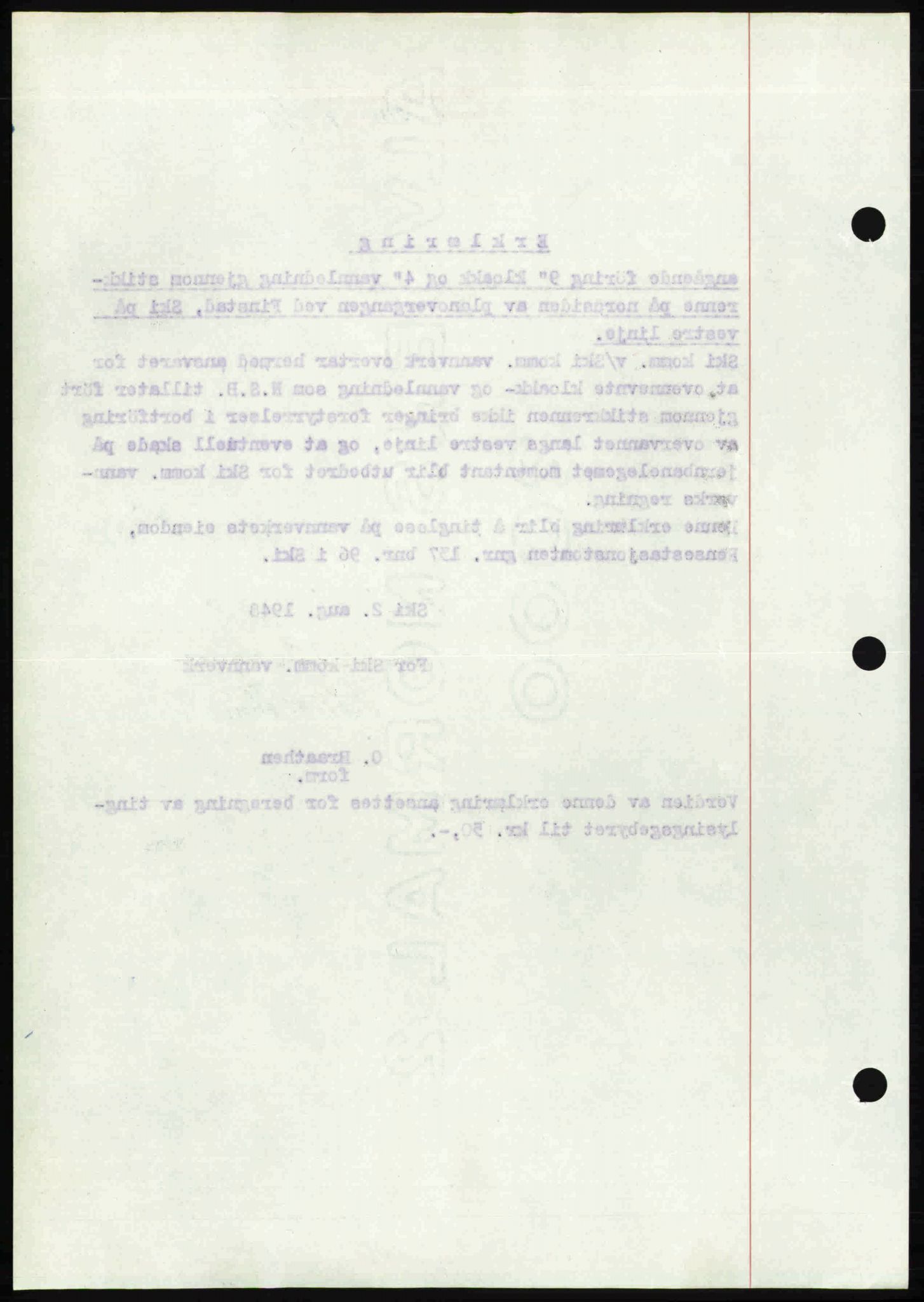 Follo sorenskriveri, SAO/A-10274/G/Ga/Gaa/L0085: Mortgage book no. I 85, 1948-1948, Diary no: : 2833/1948