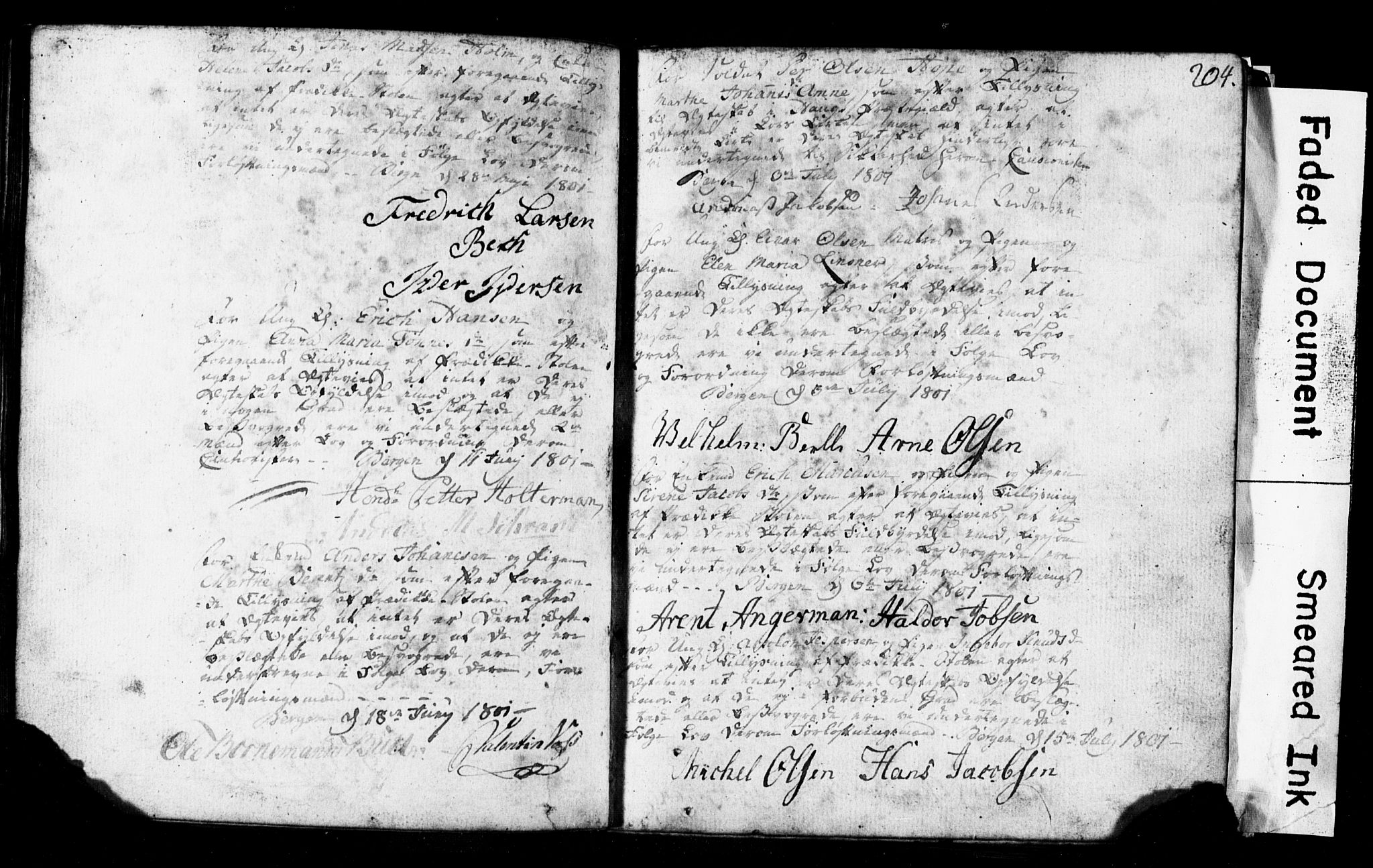 Korskirken sokneprestembete, AV/SAB-A-76101: Best man's statements no. II.5.1, 1776-1816, p. 204