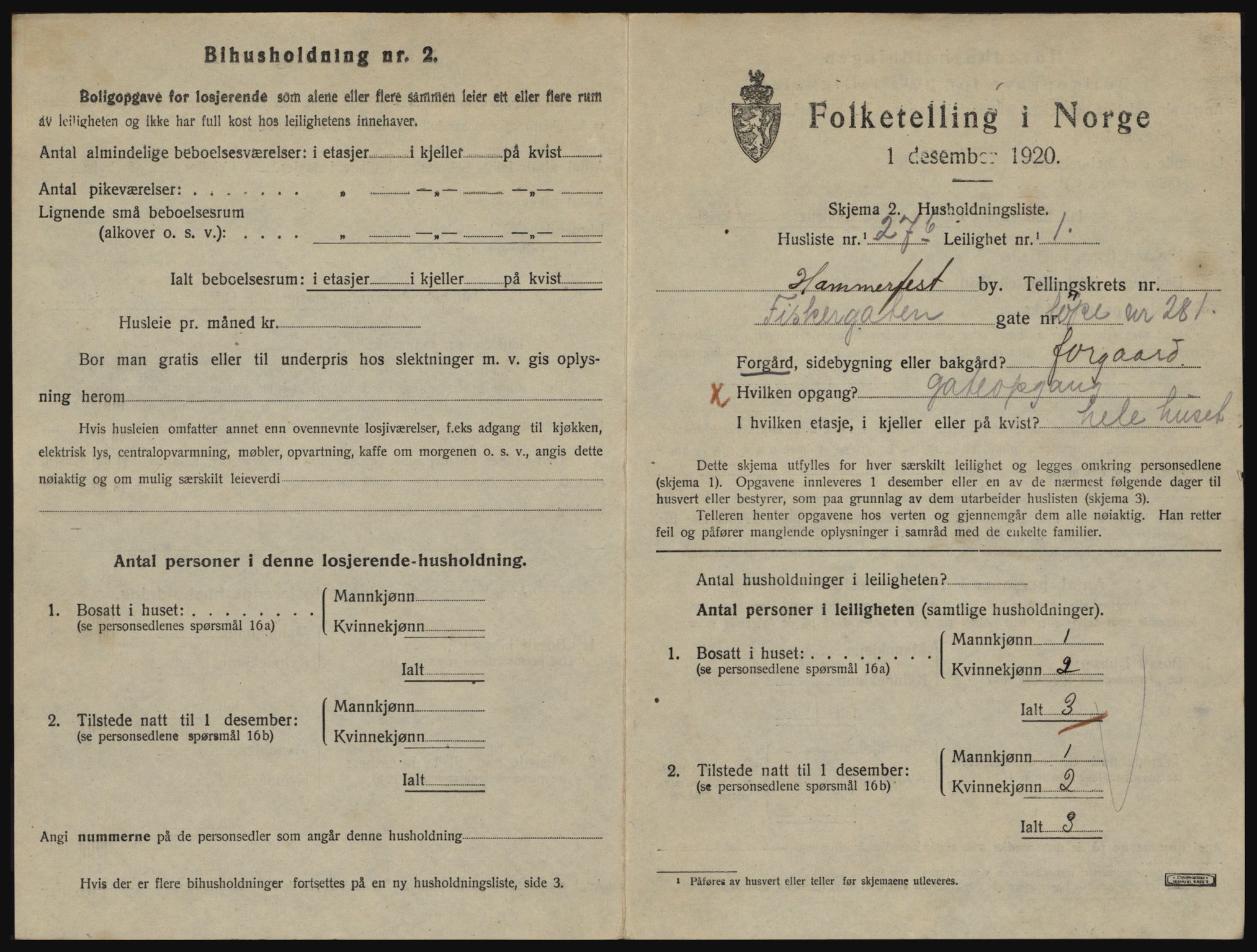 SATØ, 1920 census for Hammerfest, 1920, p. 1948