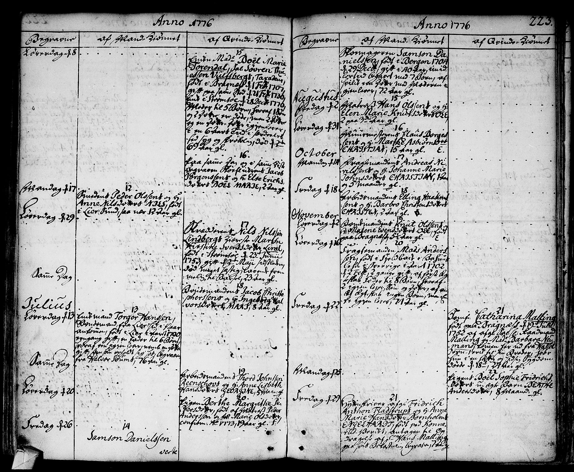 Strømsø kirkebøker, AV/SAKO-A-246/F/Fa/L0009: Parish register (official) no. I 9, 1752-1791, p. 223