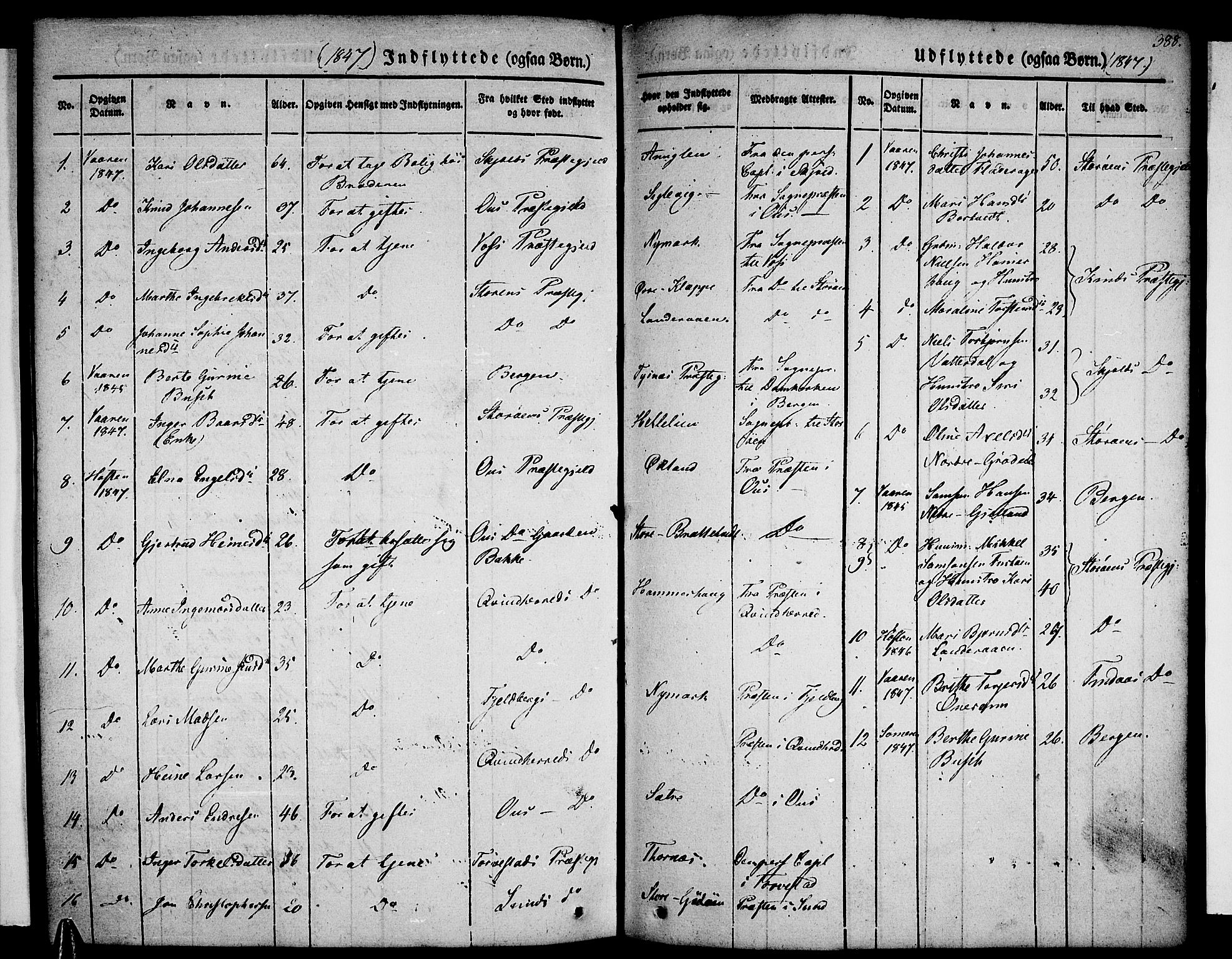 Tysnes sokneprestembete, AV/SAB-A-78601/H/Haa: Parish register (official) no. A 9, 1837-1848, p. 388