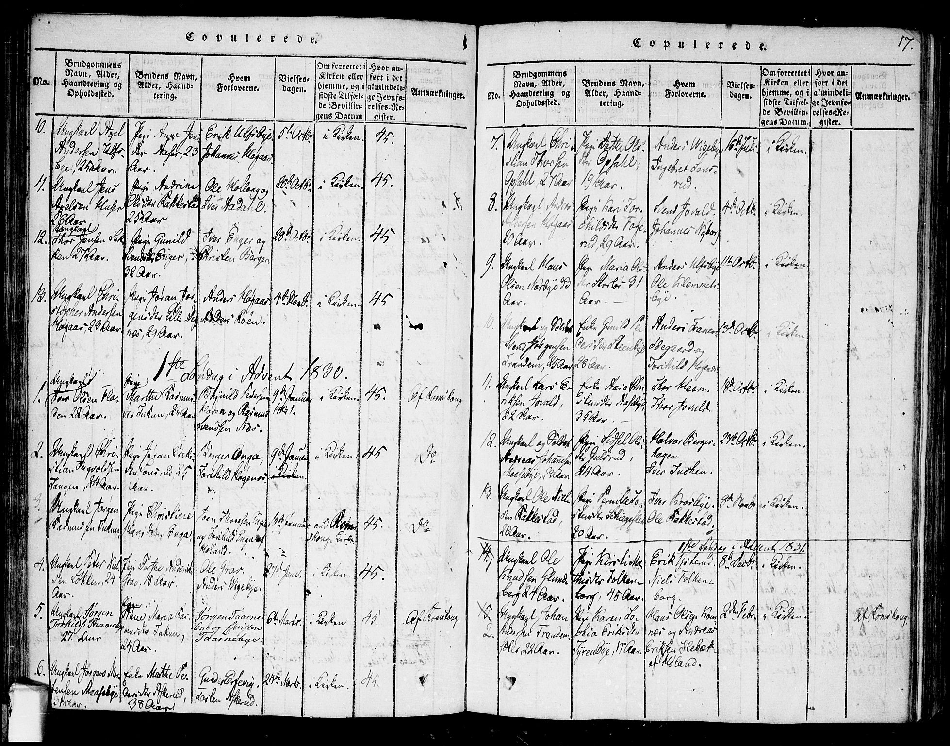 Rødenes prestekontor Kirkebøker, AV/SAO-A-2005/F/Fa/L0004: Parish register (official) no. I 4, 1814-1838, p. 17