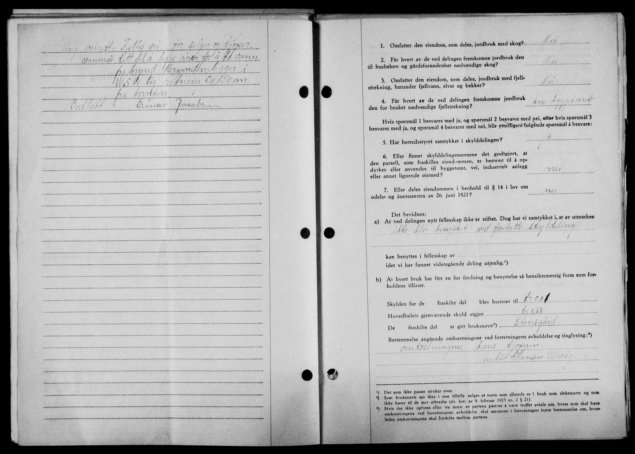 Lofoten sorenskriveri, SAT/A-0017/1/2/2C/L0020a: Mortgage book no. 20a, 1948-1949, Diary no: : 55/1949