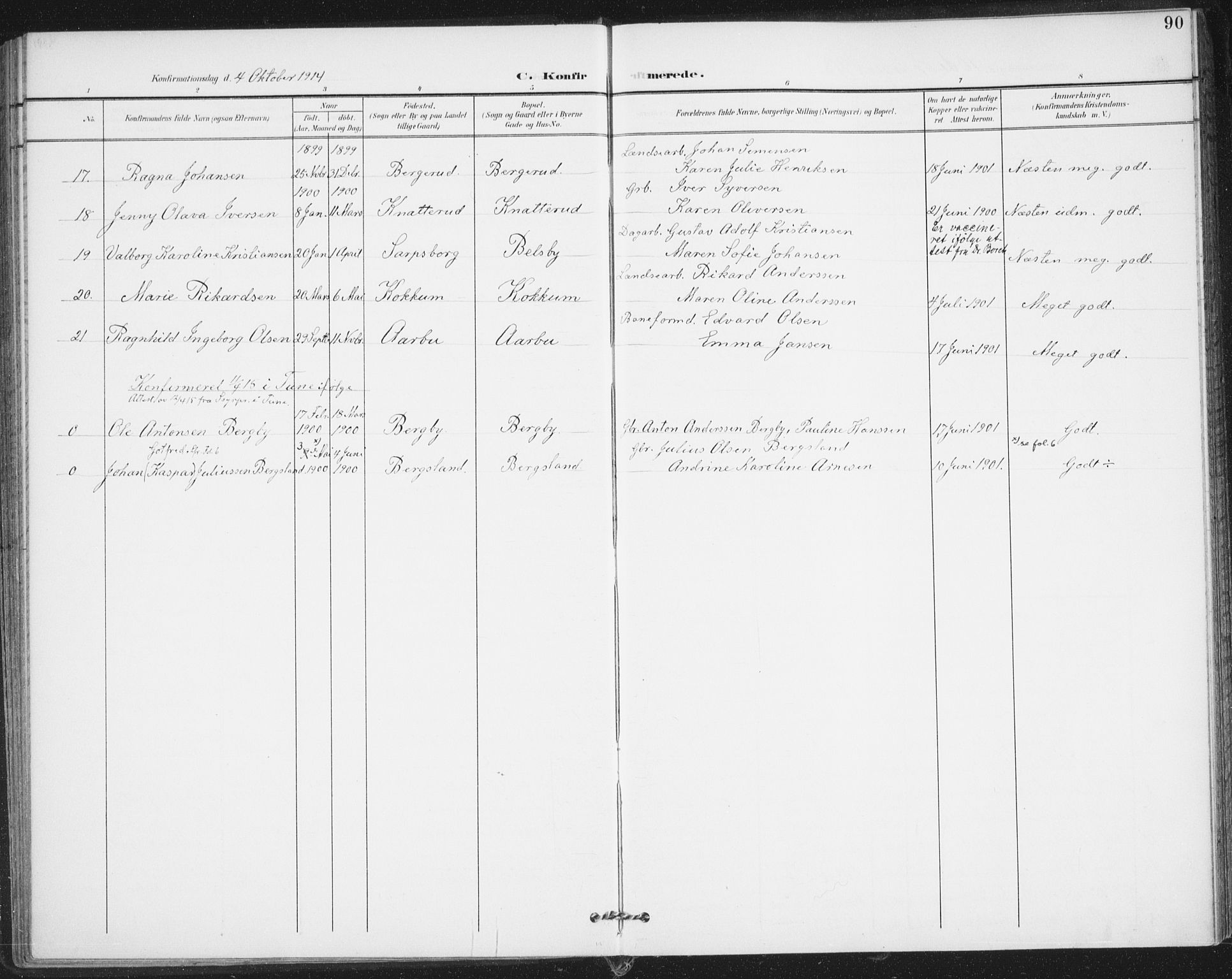 Varteig prestekontor Kirkebøker, SAO/A-10447a/F/Fa/L0003: Parish register (official) no. 3, 1899-1919, p. 90