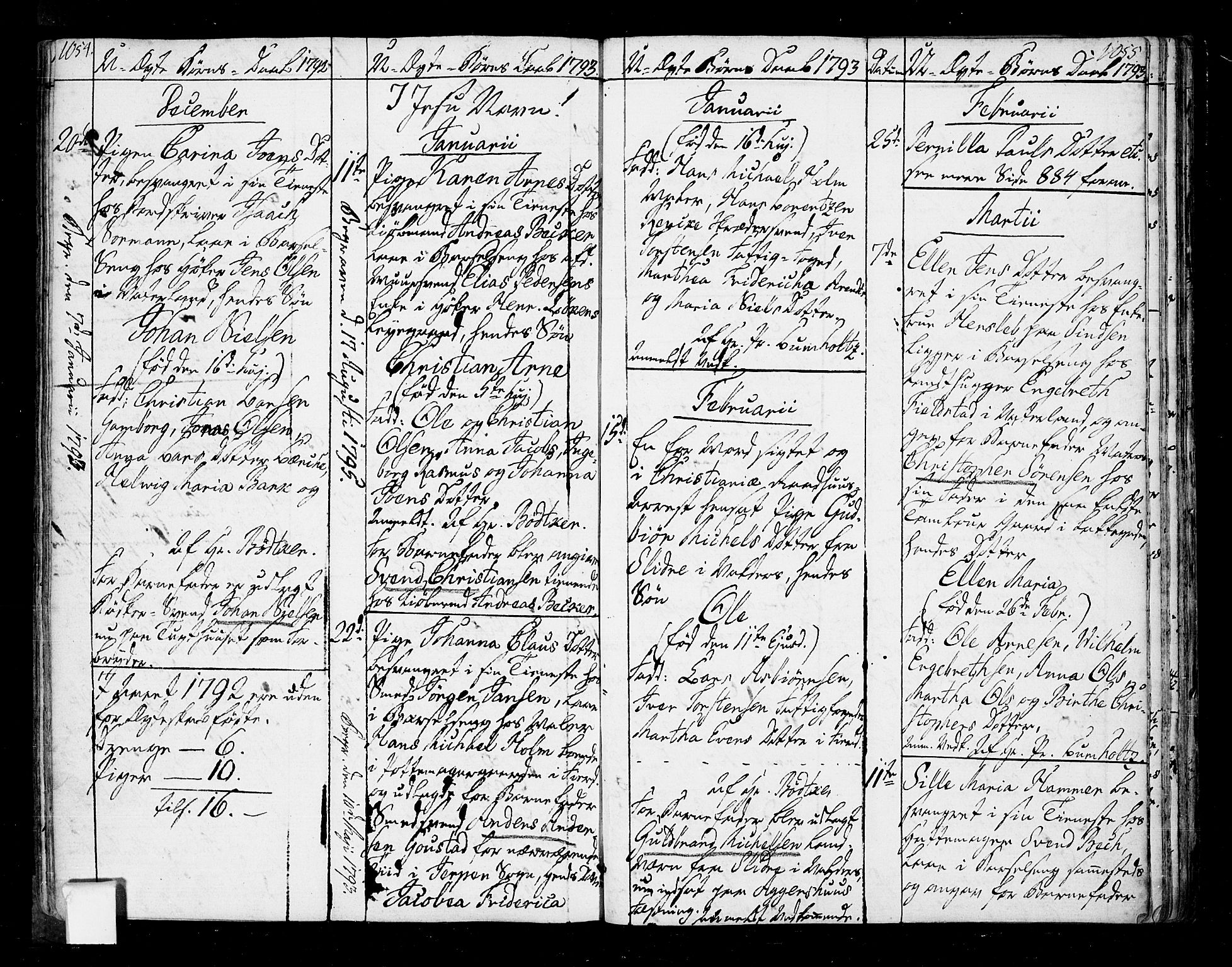 Oslo domkirke Kirkebøker, SAO/A-10752/F/Fa/L0005: Parish register (official) no. 5, 1787-1806, p. 1054-1055