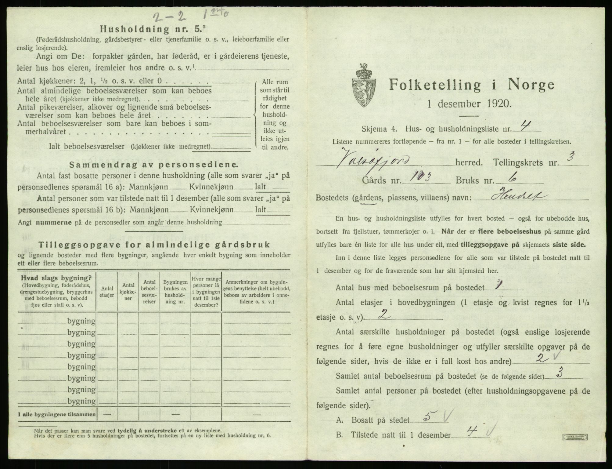 SAT, 1920 census for Valsøyfjord, 1920, p. 137