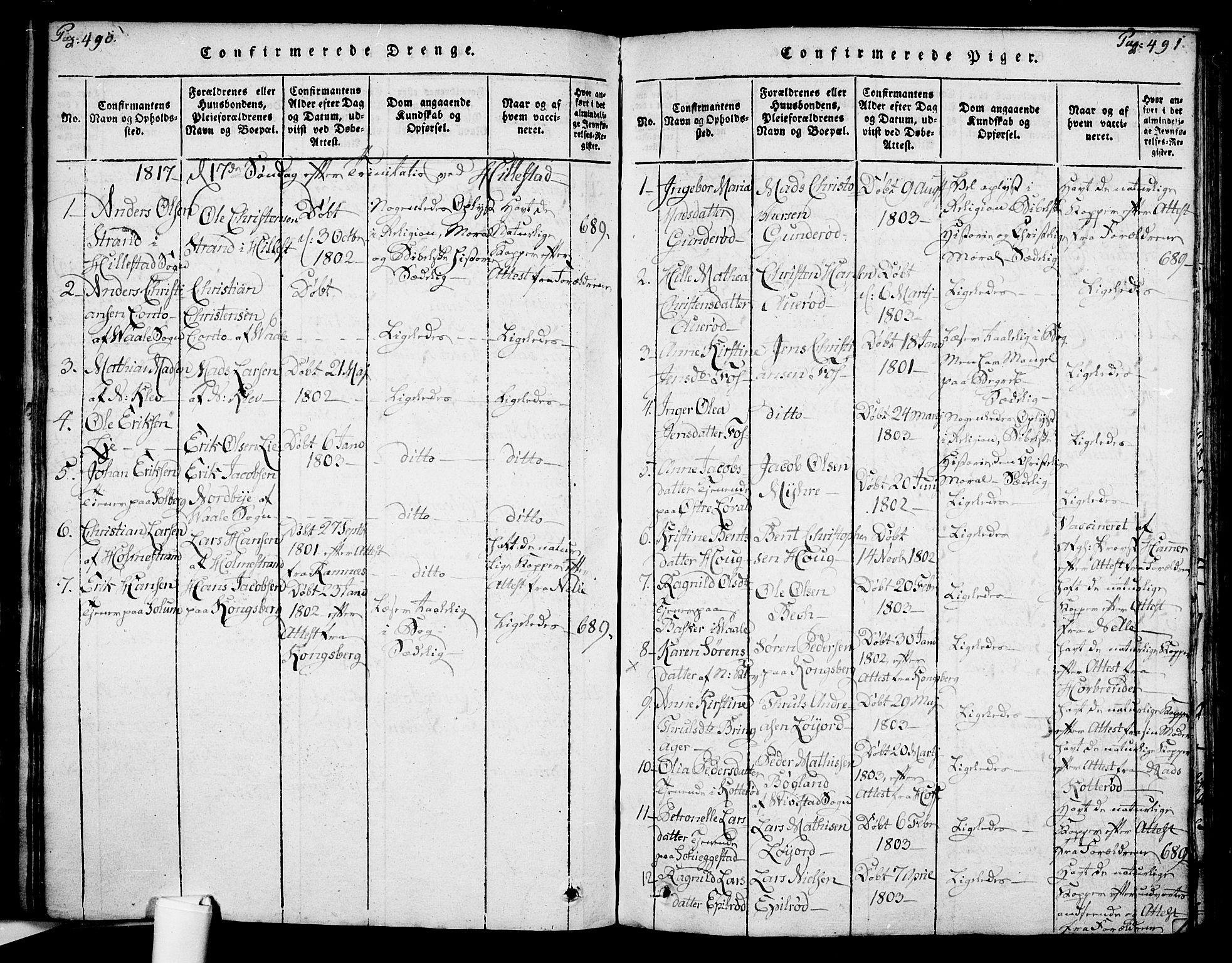 Botne kirkebøker, SAKO/A-340/F/Fa/L0005: Parish register (official) no. I 5, 1814-1836, p. 490-491