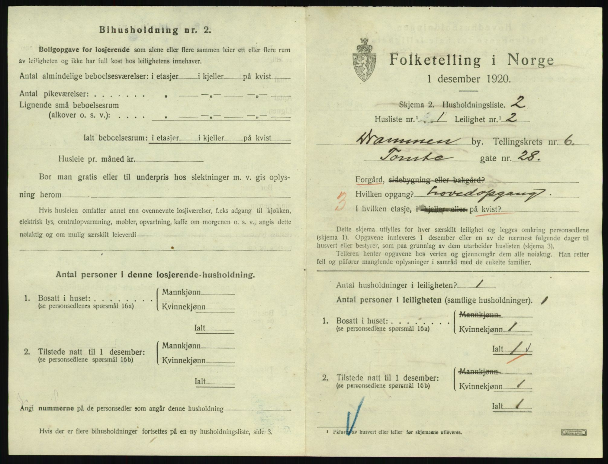 SAKO, 1920 census for Drammen, 1920, p. 11055