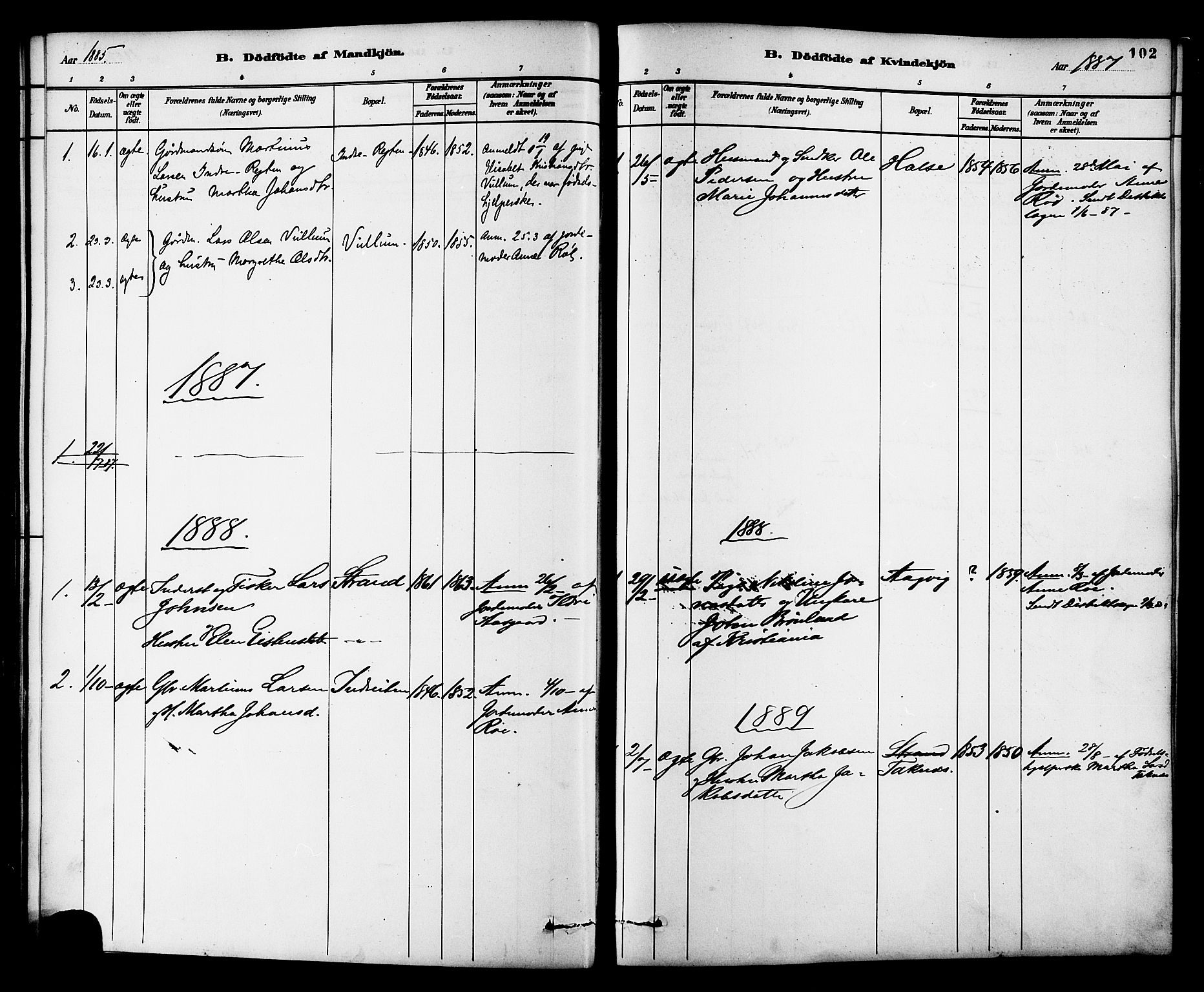 Ministerialprotokoller, klokkerbøker og fødselsregistre - Møre og Romsdal, AV/SAT-A-1454/576/L0885: Parish register (official) no. 576A03, 1880-1898, p. 102