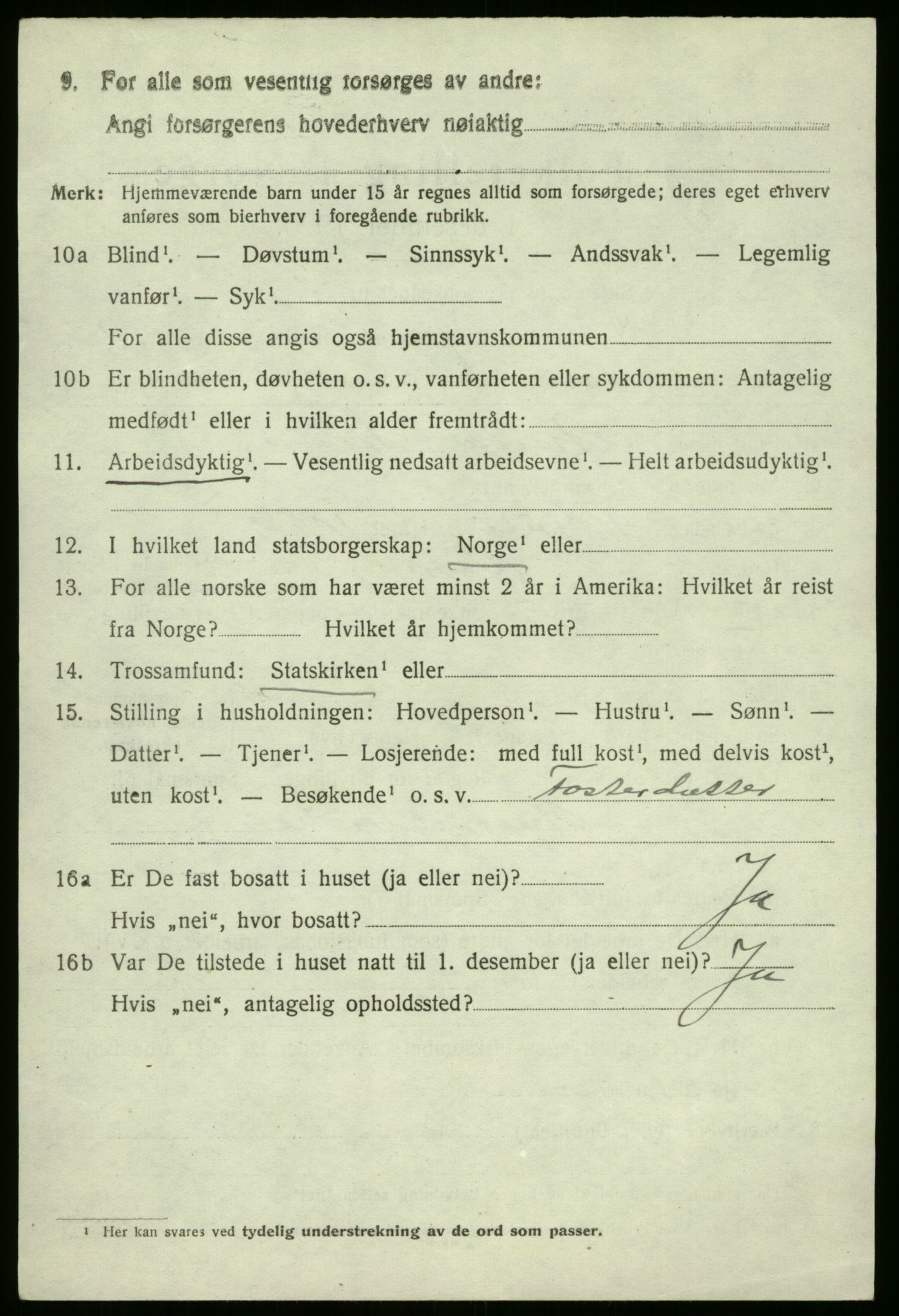 SAB, 1920 census for Vevring, 1920, p. 1001