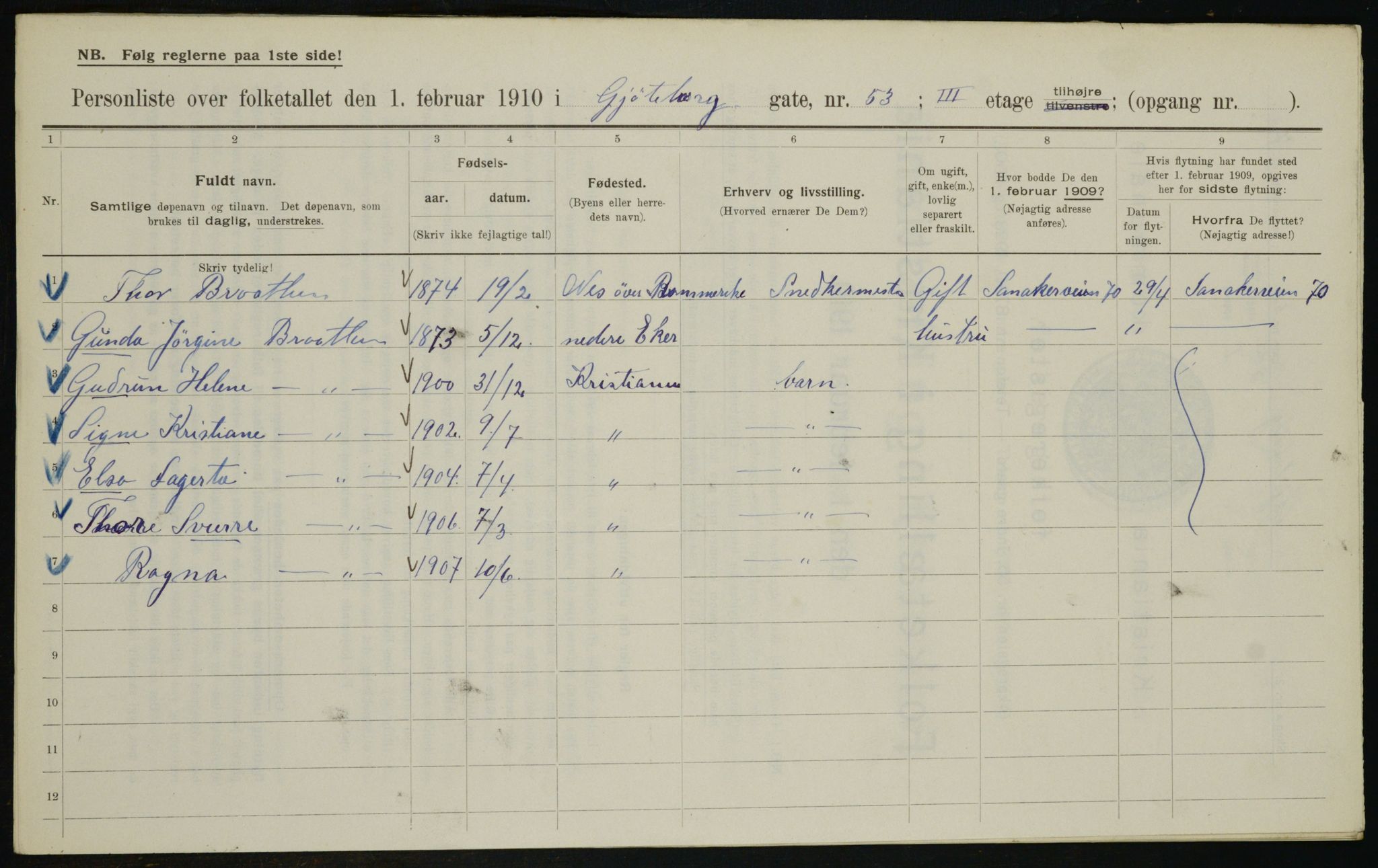 OBA, Municipal Census 1910 for Kristiania, 1910, p. 31895