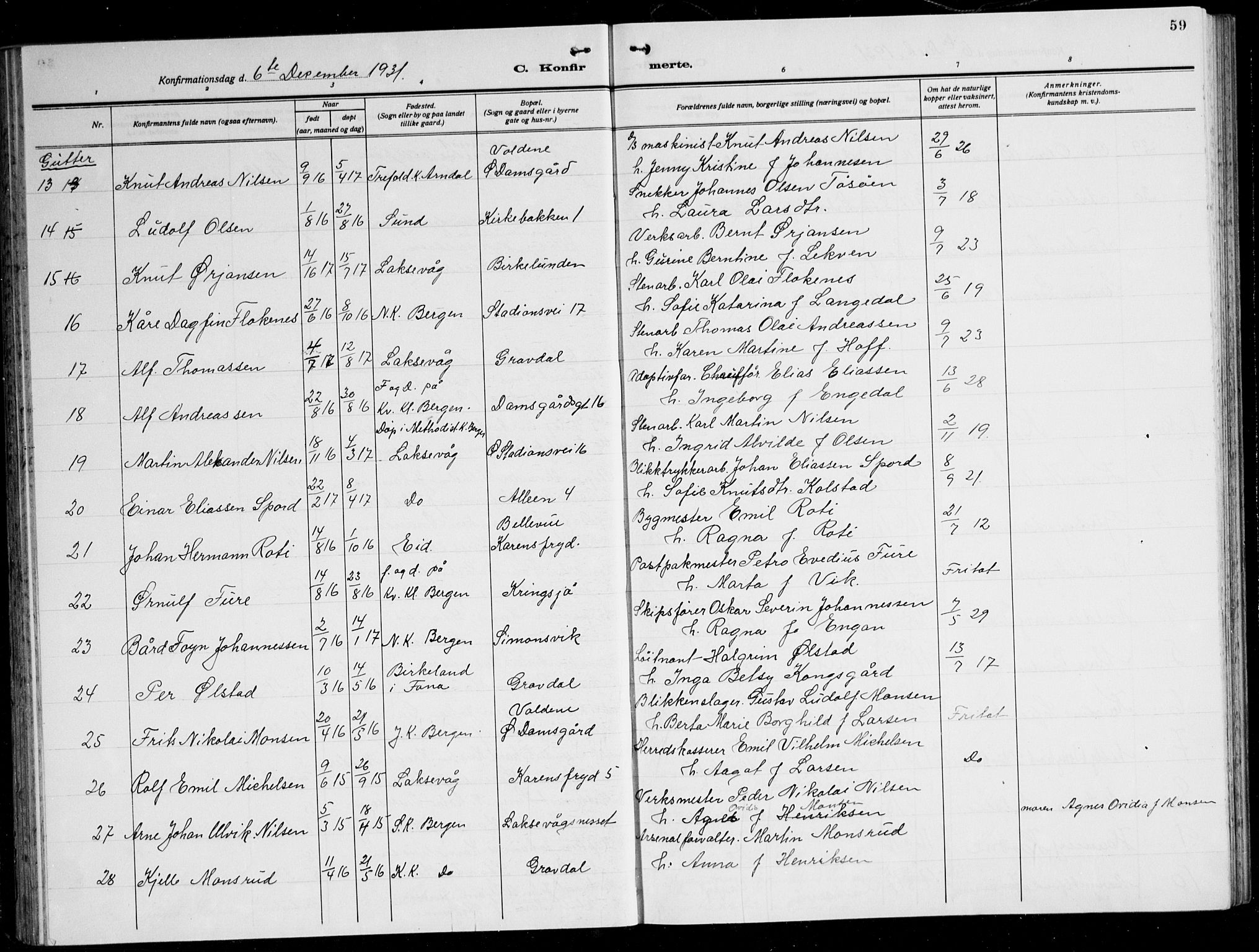 Laksevåg Sokneprestembete, AV/SAB-A-76501/H/Ha/Hab/Haba: Parish register (copy) no. A 10, 1925-1942, p. 59