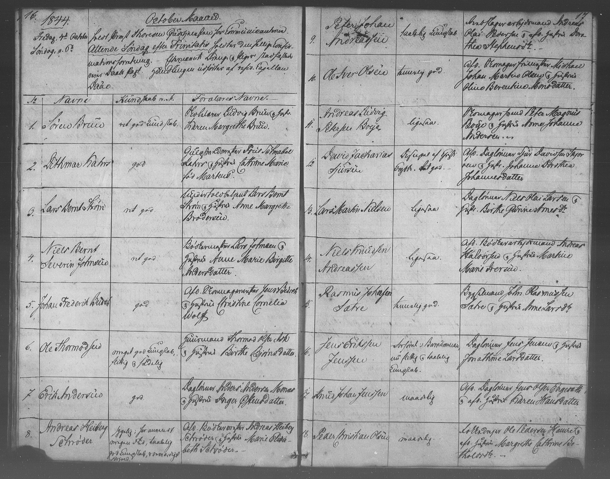 Korskirken sokneprestembete, AV/SAB-A-76101/H/Haa/L0067: Curate's parish register no. A 2, 1844-1854, p. 16-17