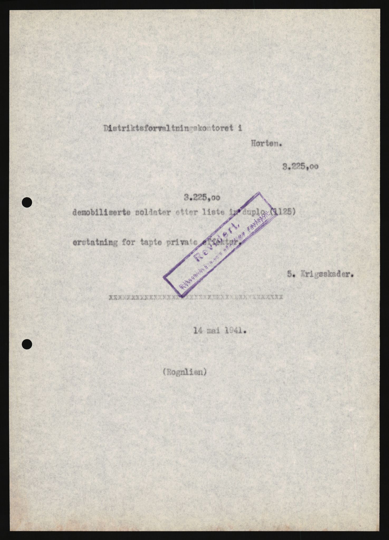 Justisdepartementet, Oppgjørsavdelingen, AV/RA-S-1056/G/Ga/L0005: Anvisningsliste nr. 385-388, 390-410, 662-725, 728-732, 736-740 og 1106-1140 over utbetalte effektsaker, 1940-1942, p. 347