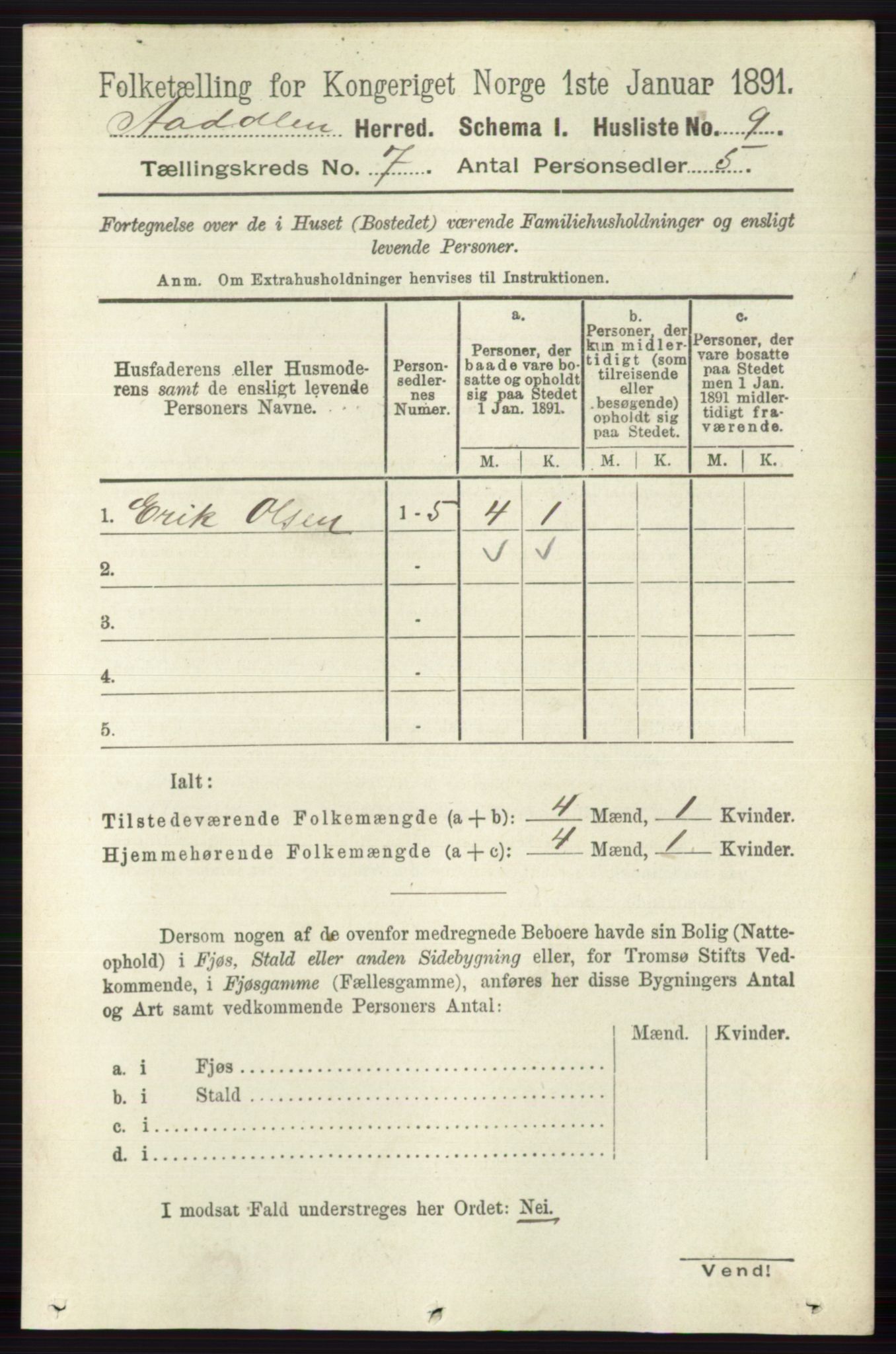 RA, 1891 census for 0614 Ådal, 1891, p. 3020