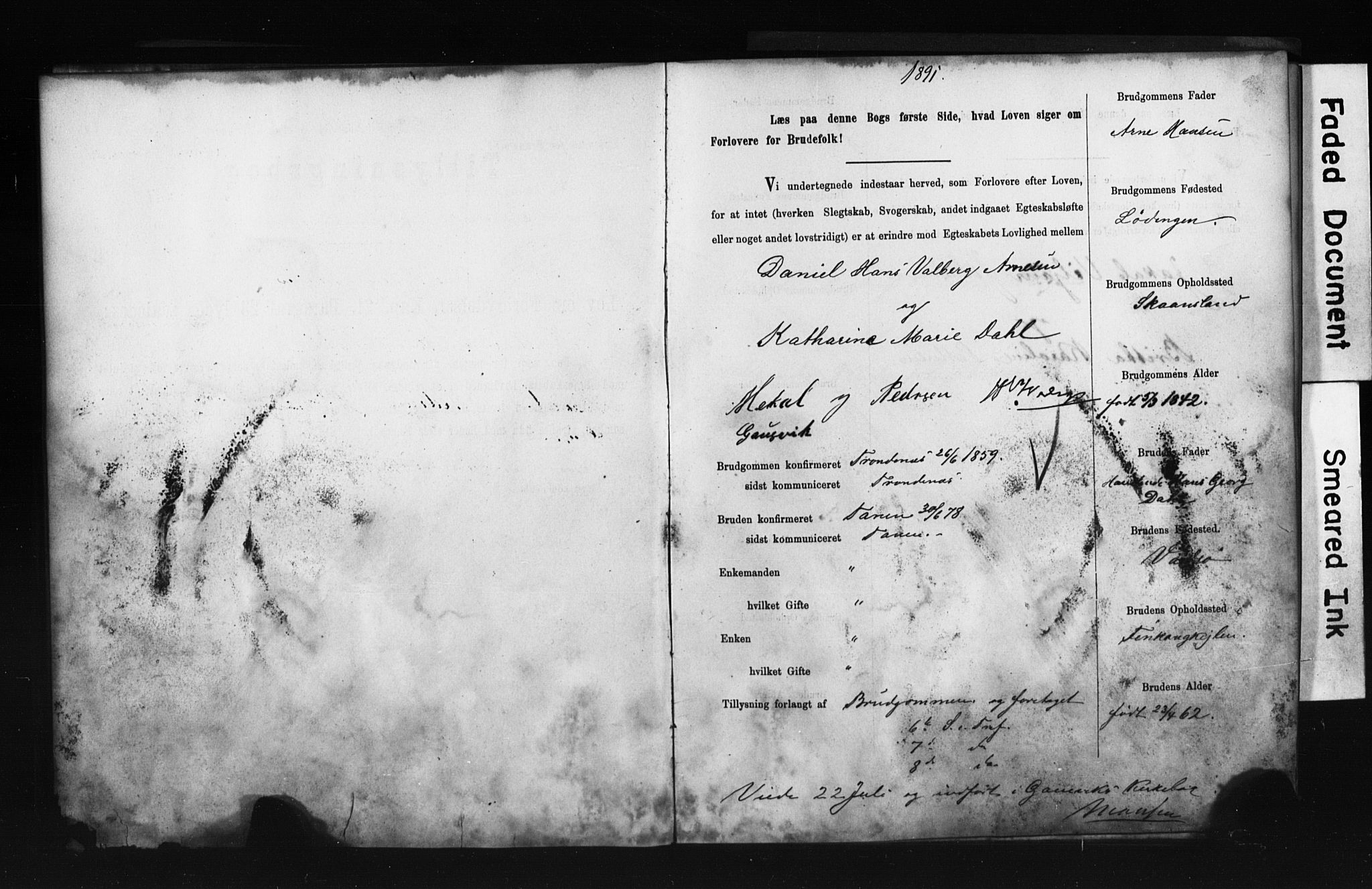 Tana sokneprestkontor, AV/SATØ-S-1334/I/Ib/L0037/0002: Banns register no. 37.2, 1891-1903