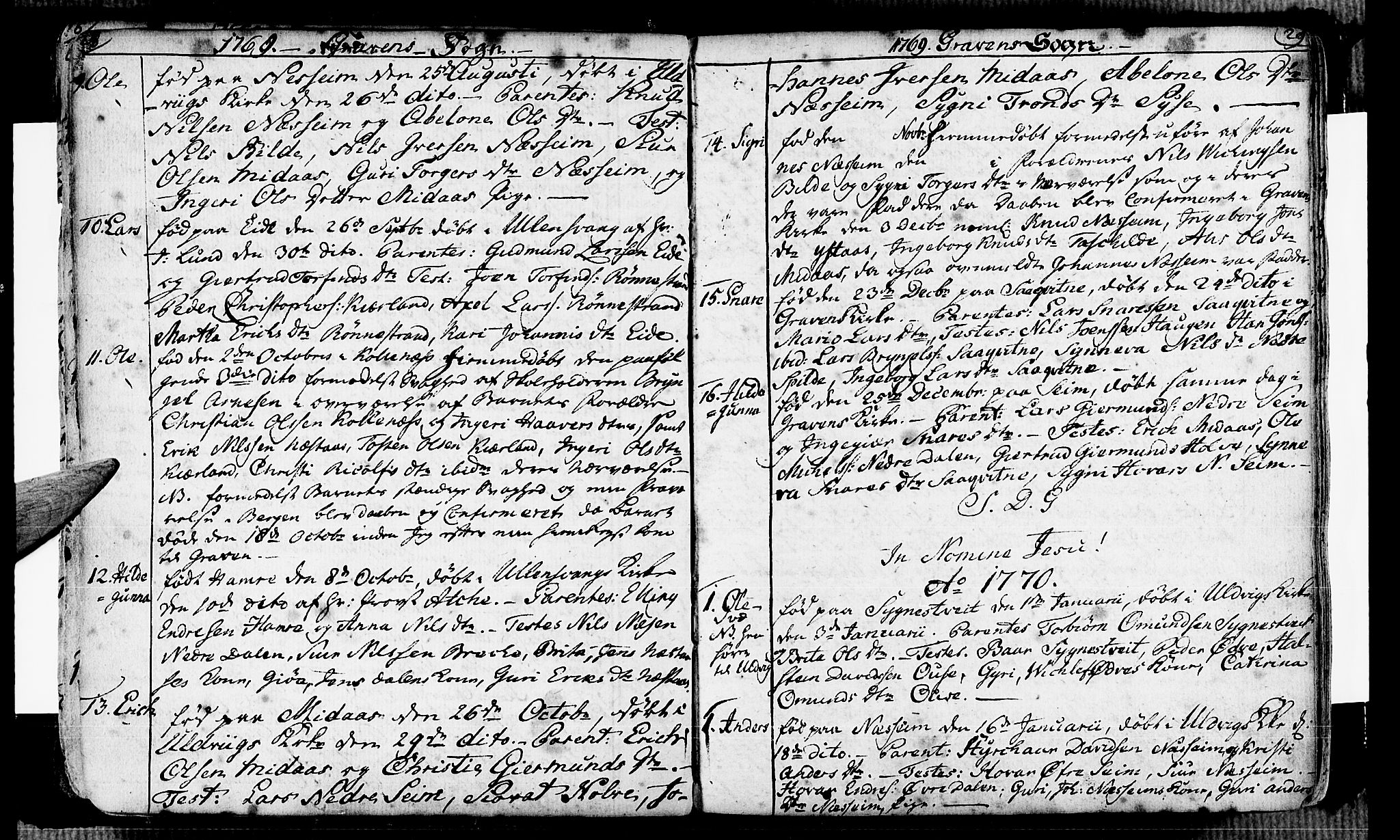 Ulvik sokneprestembete, SAB/A-78801/H/Haa: Parish register (official) no. A 7, 1761-1792, p. 28-29