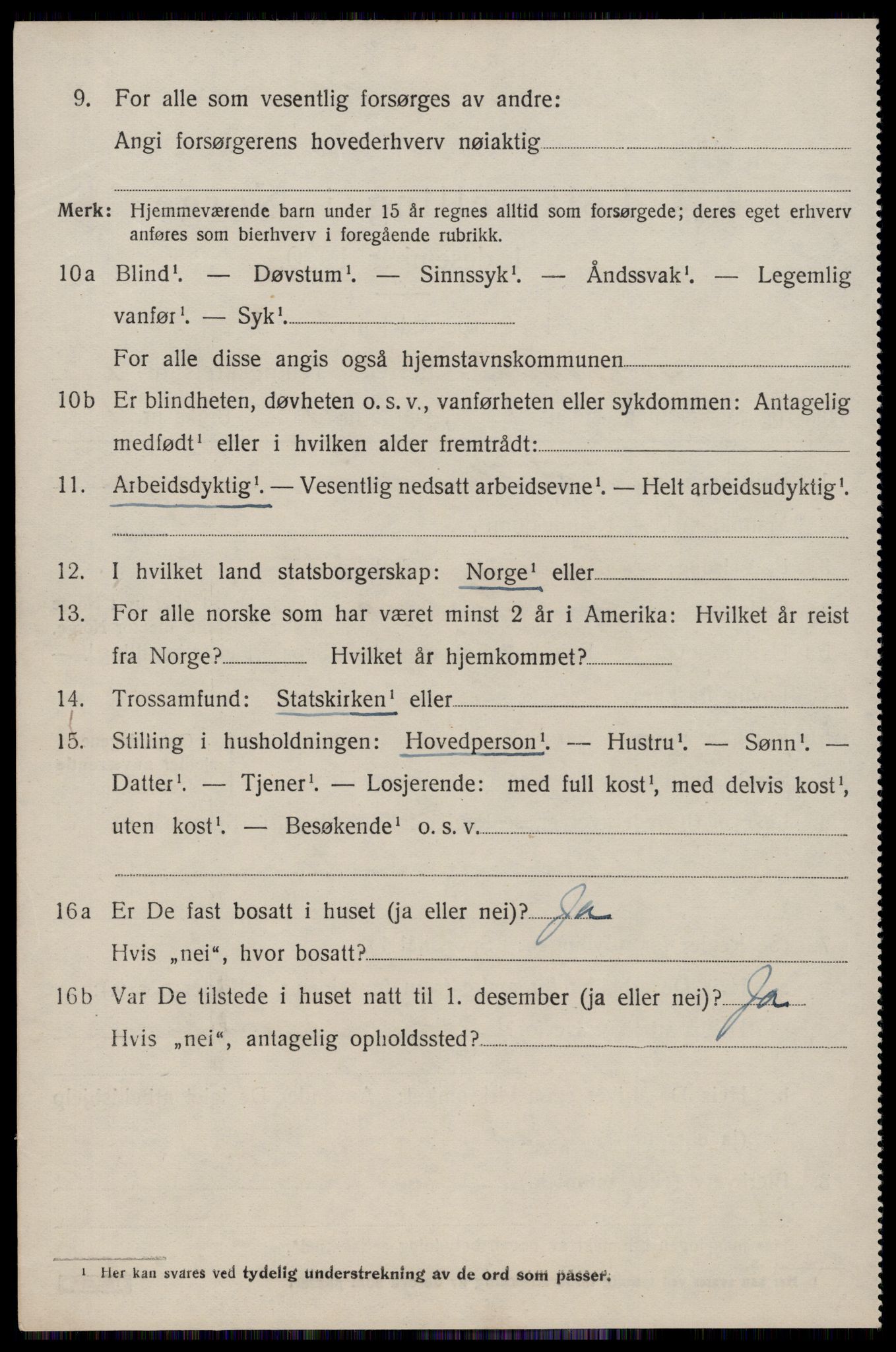 SAST, 1920 census for Torvastad, 1920, p. 1067