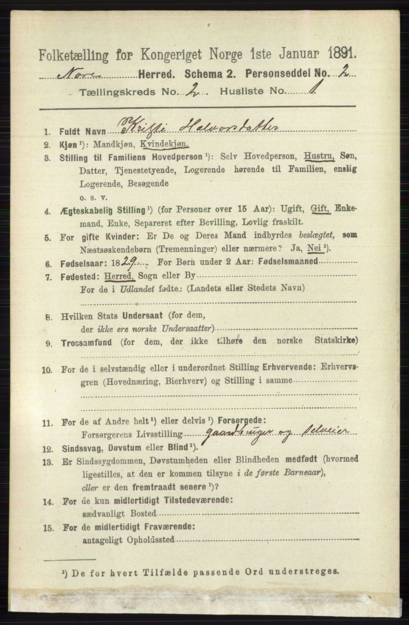 RA, 1891 census for 0633 Nore, 1891, p. 251