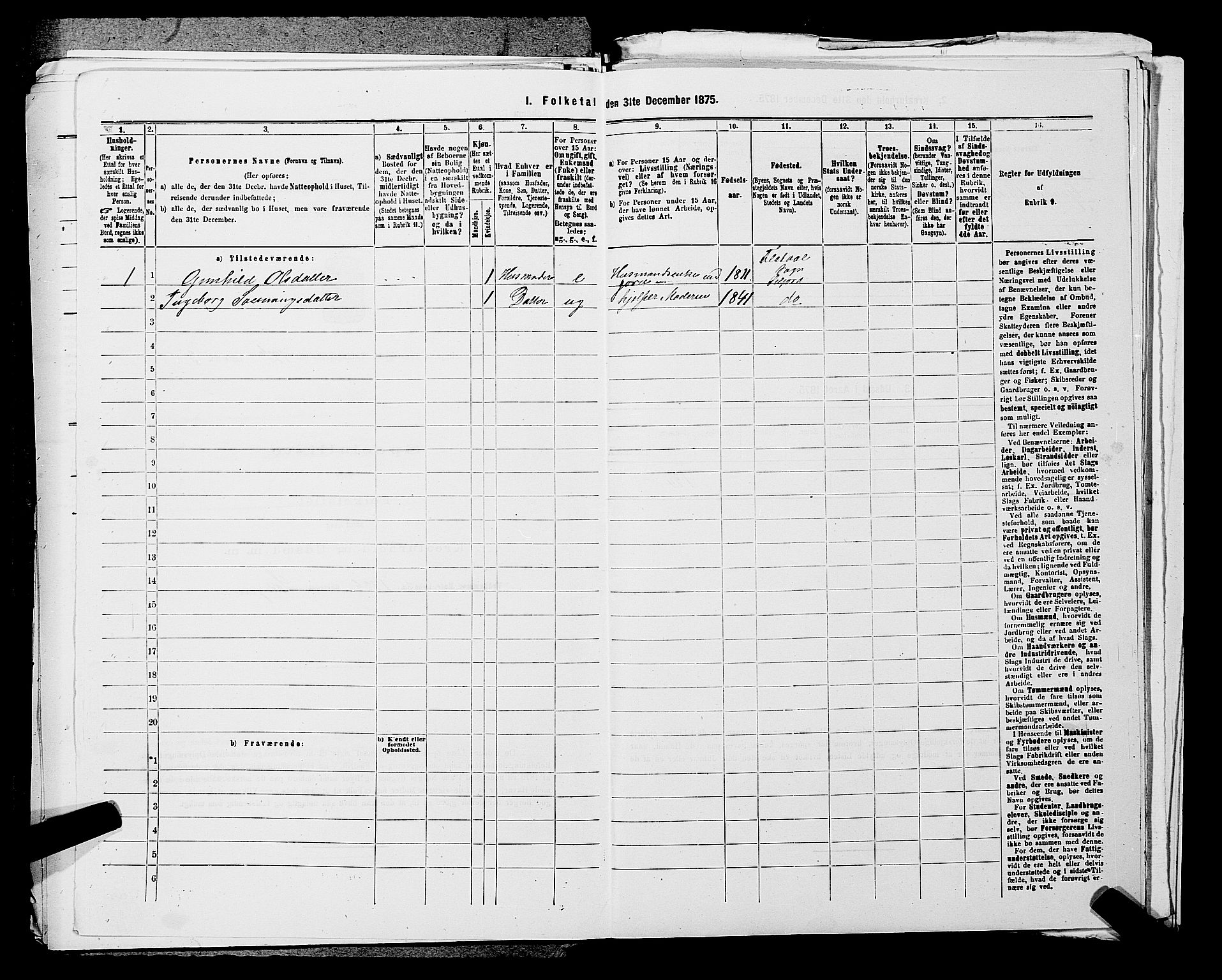 SAKO, 1875 census for 0828P Seljord, 1875, p. 1361