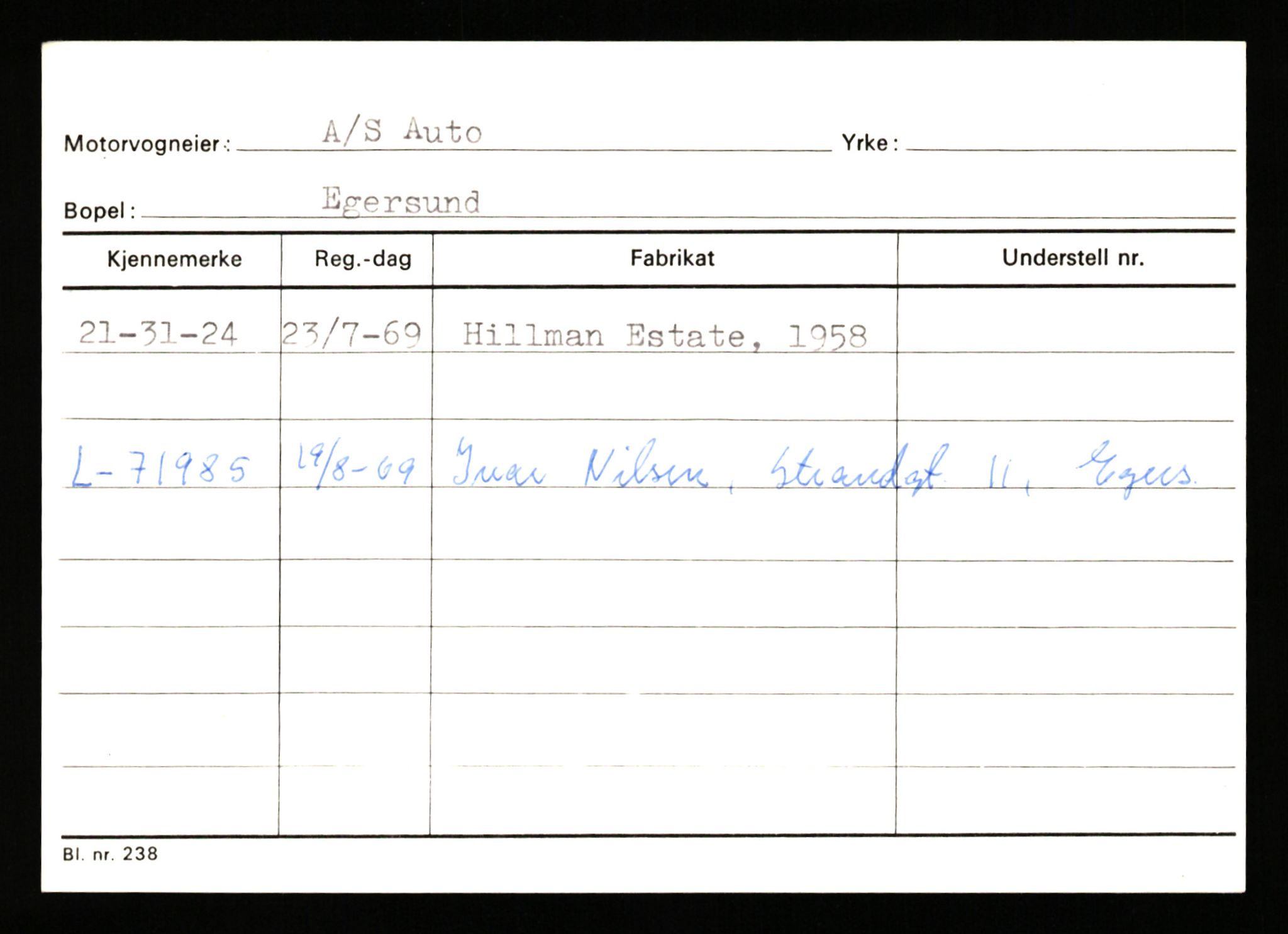 Stavanger trafikkstasjon, AV/SAST-A-101942/0/G/L0010: Registreringsnummer: 130000 - 239953, 1930-1971, p. 2507