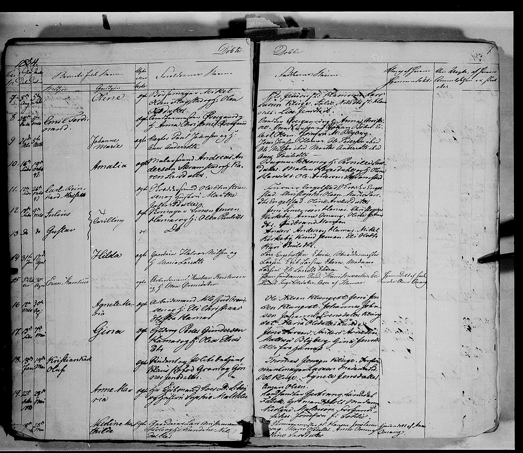 Vang prestekontor, Hedmark, SAH/PREST-008/H/Ha/Haa/L0011: Parish register (official) no. 11, 1852-1877, p. 7