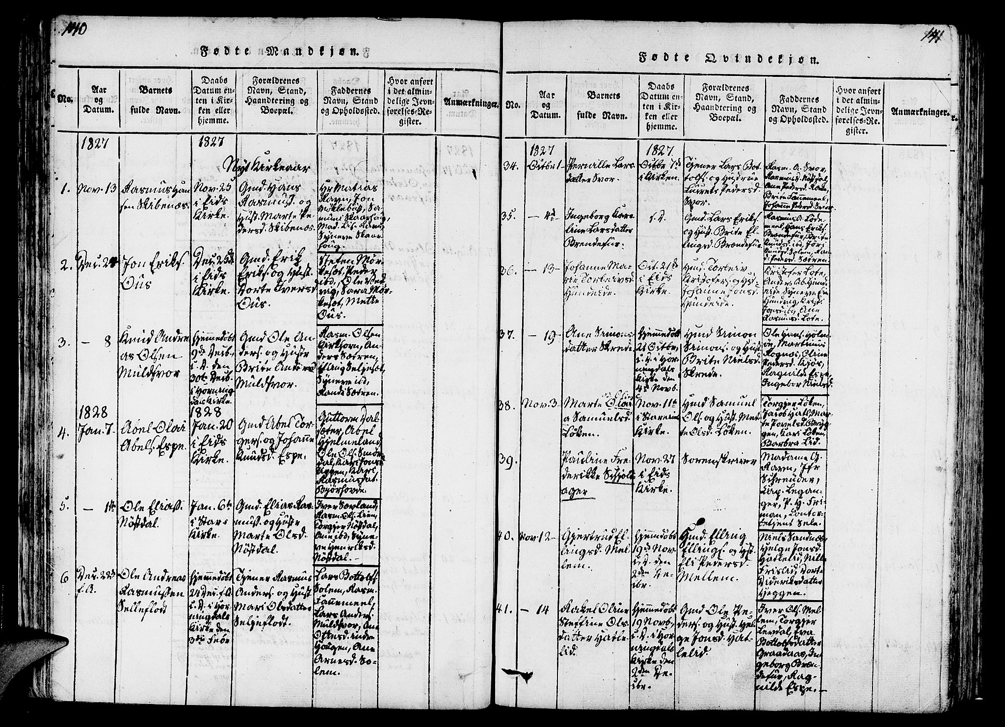 Eid sokneprestembete, AV/SAB-A-82301/H/Haa/Haaa/L0005: Parish register (official) no. A 5, 1816-1830, p. 140-141