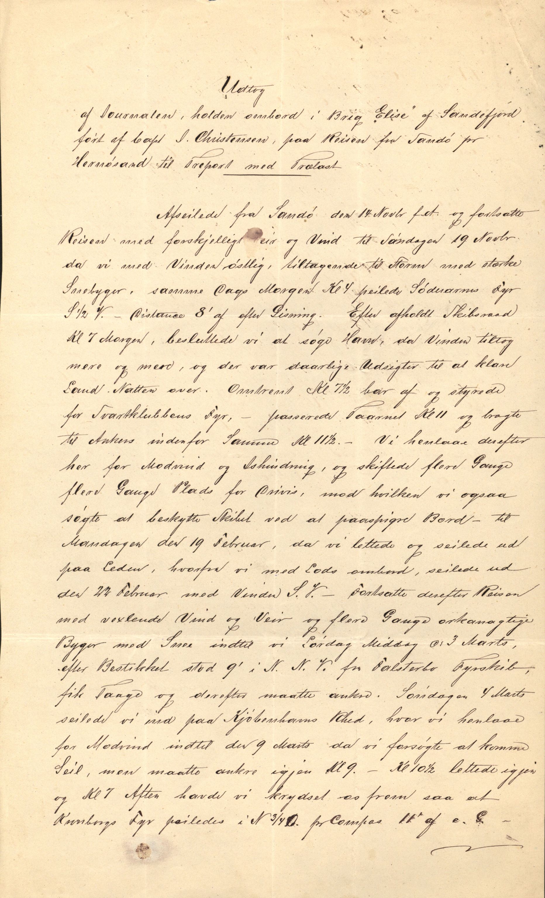 Pa 63 - Østlandske skibsassuranceforening, VEMU/A-1079/G/Ga/L0016/0011: Havaridokumenter / Elise, Dux, Dagmar, Dacapo, Louis, Iphignia, 1883, p. 32