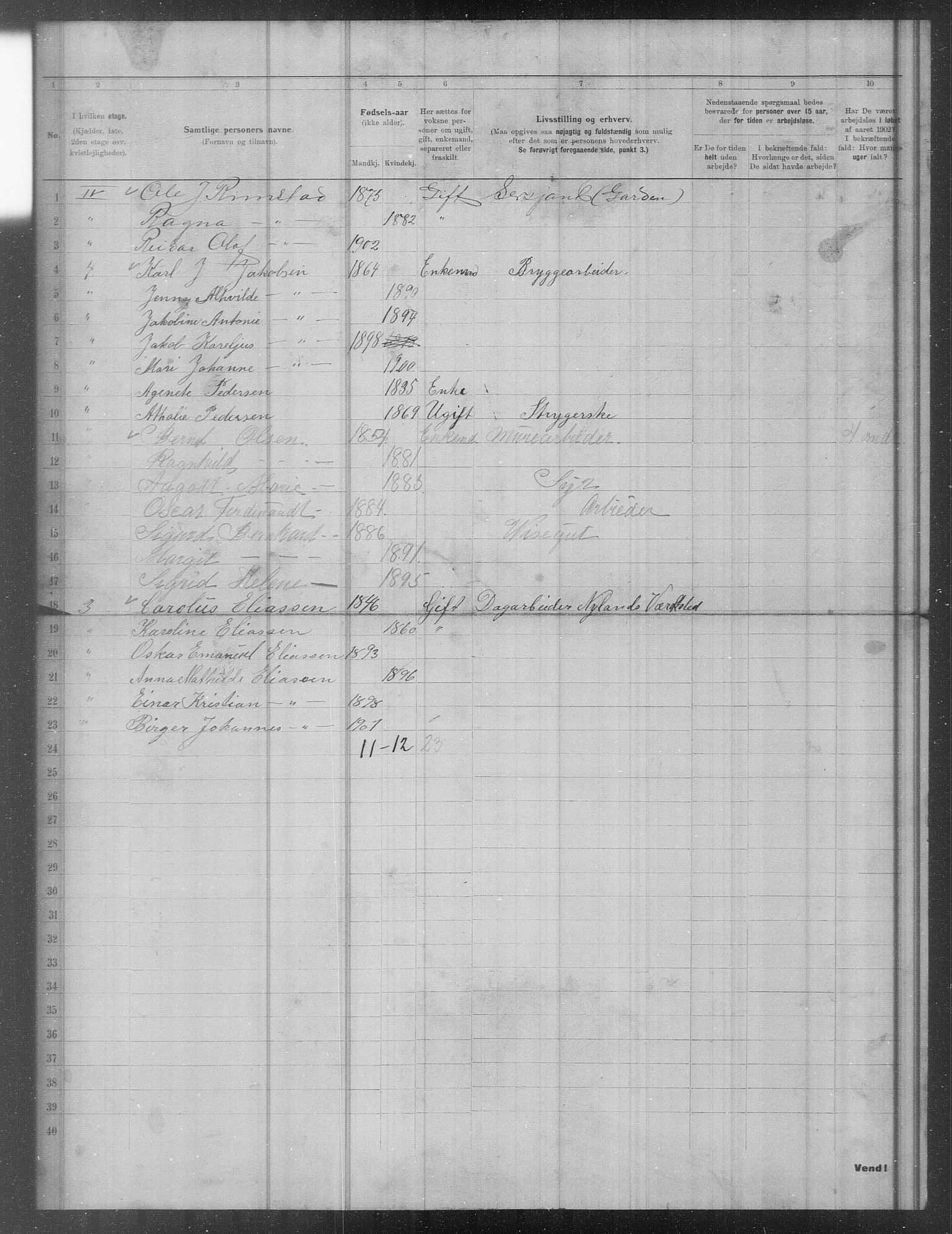 OBA, Municipal Census 1902 for Kristiania, 1902, p. 17316