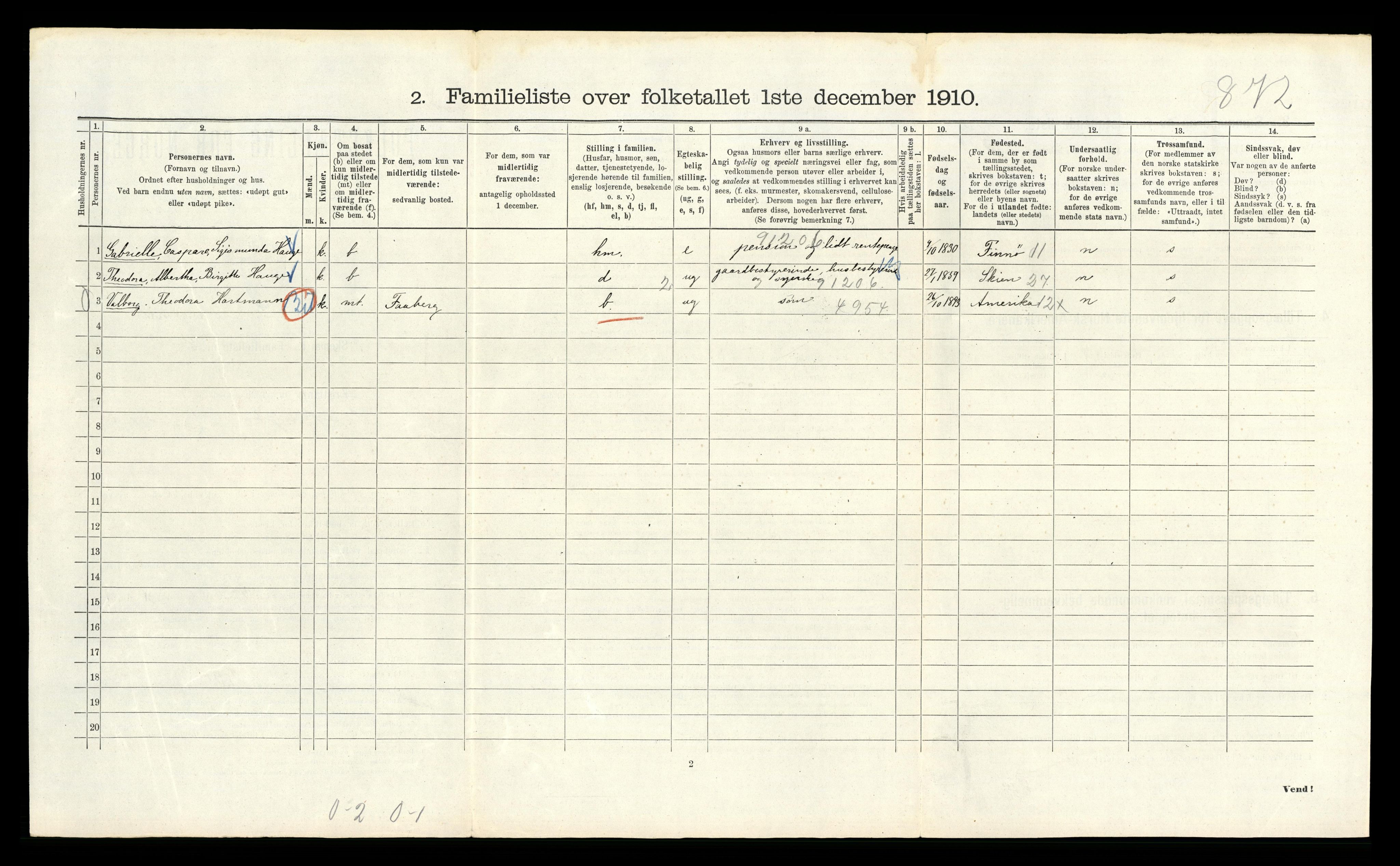 RA, 1910 census for Kristiania, 1910, p. 110420