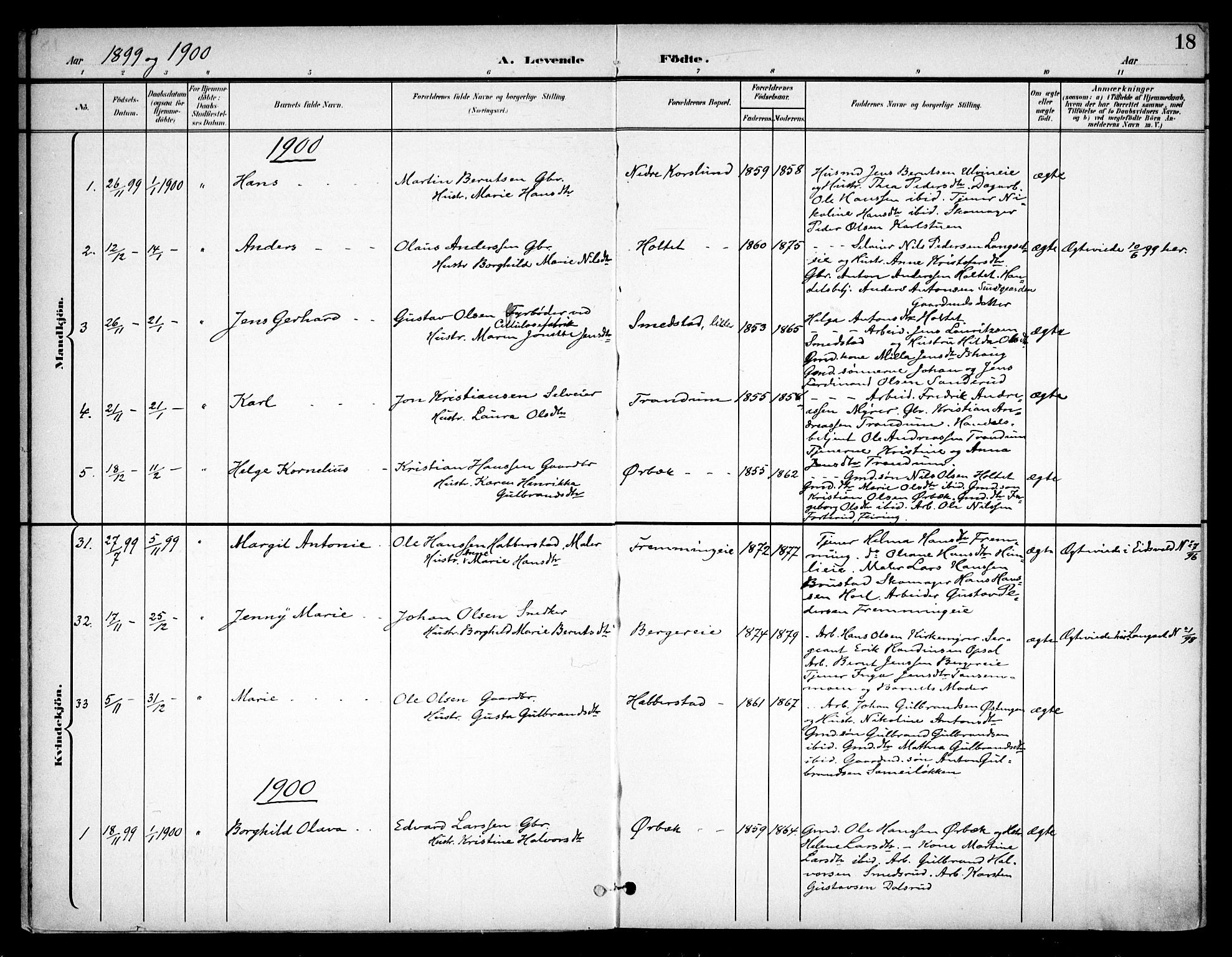 Eidsvoll prestekontor Kirkebøker, SAO/A-10888/F/Fb/L0002: Parish register (official) no. II 2, 1897-1907, p. 18