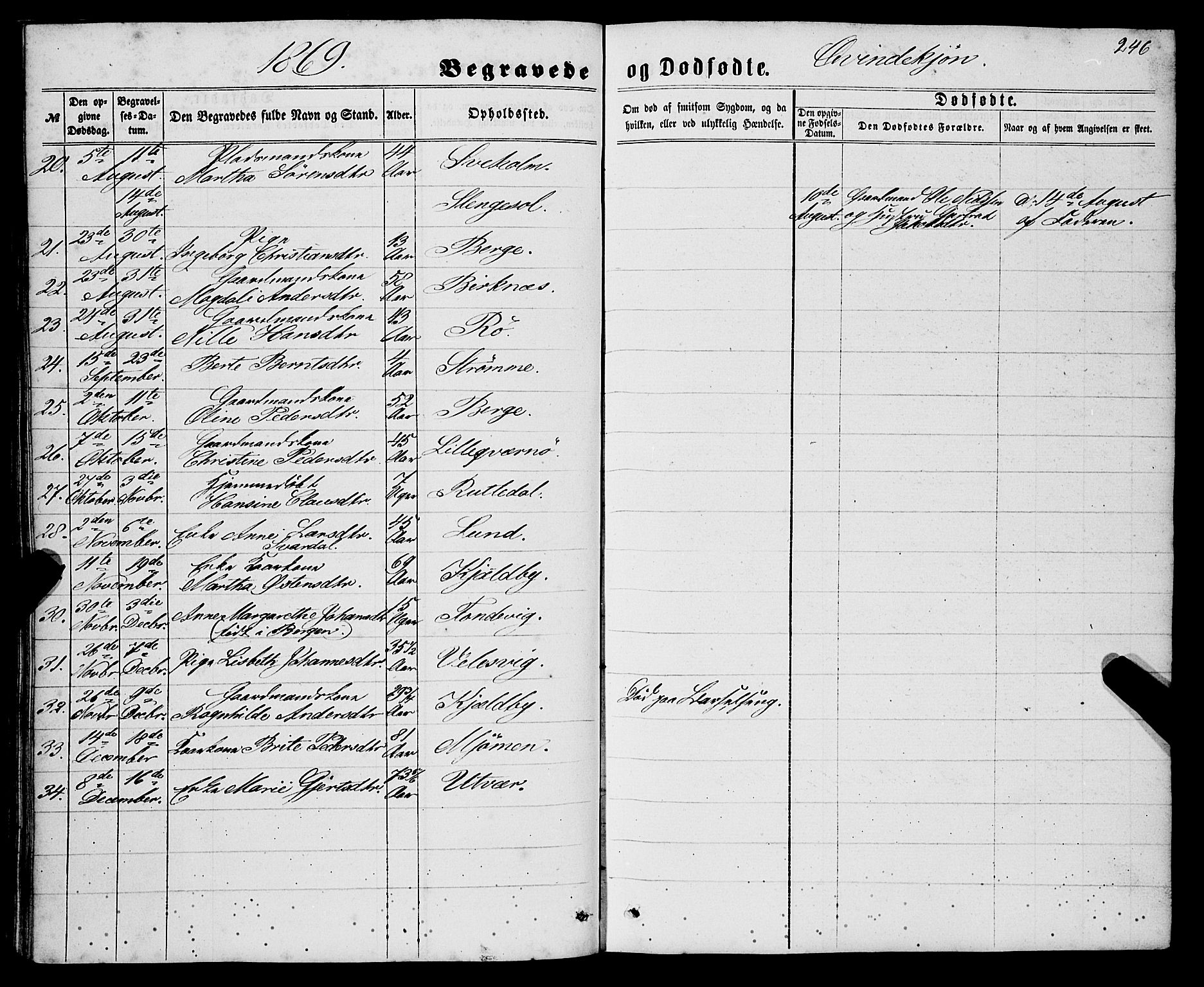 Gulen sokneprestembete, AV/SAB-A-80201/H/Haa/Haaa/L0022: Parish register (official) no. A 22, 1859-1869, p. 246